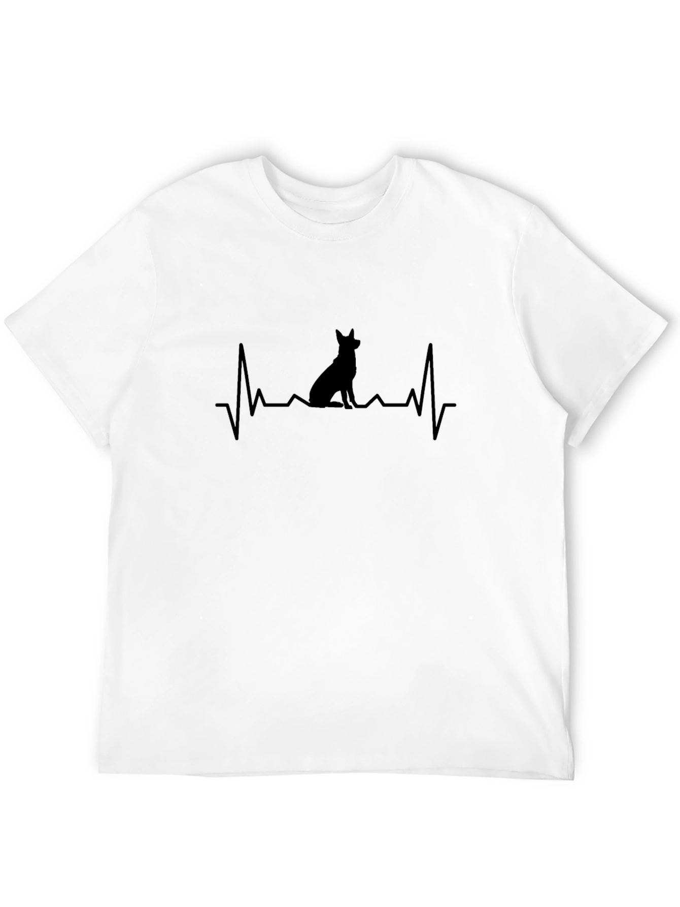 Dog Heartbeat T-Shirt Black Unisex