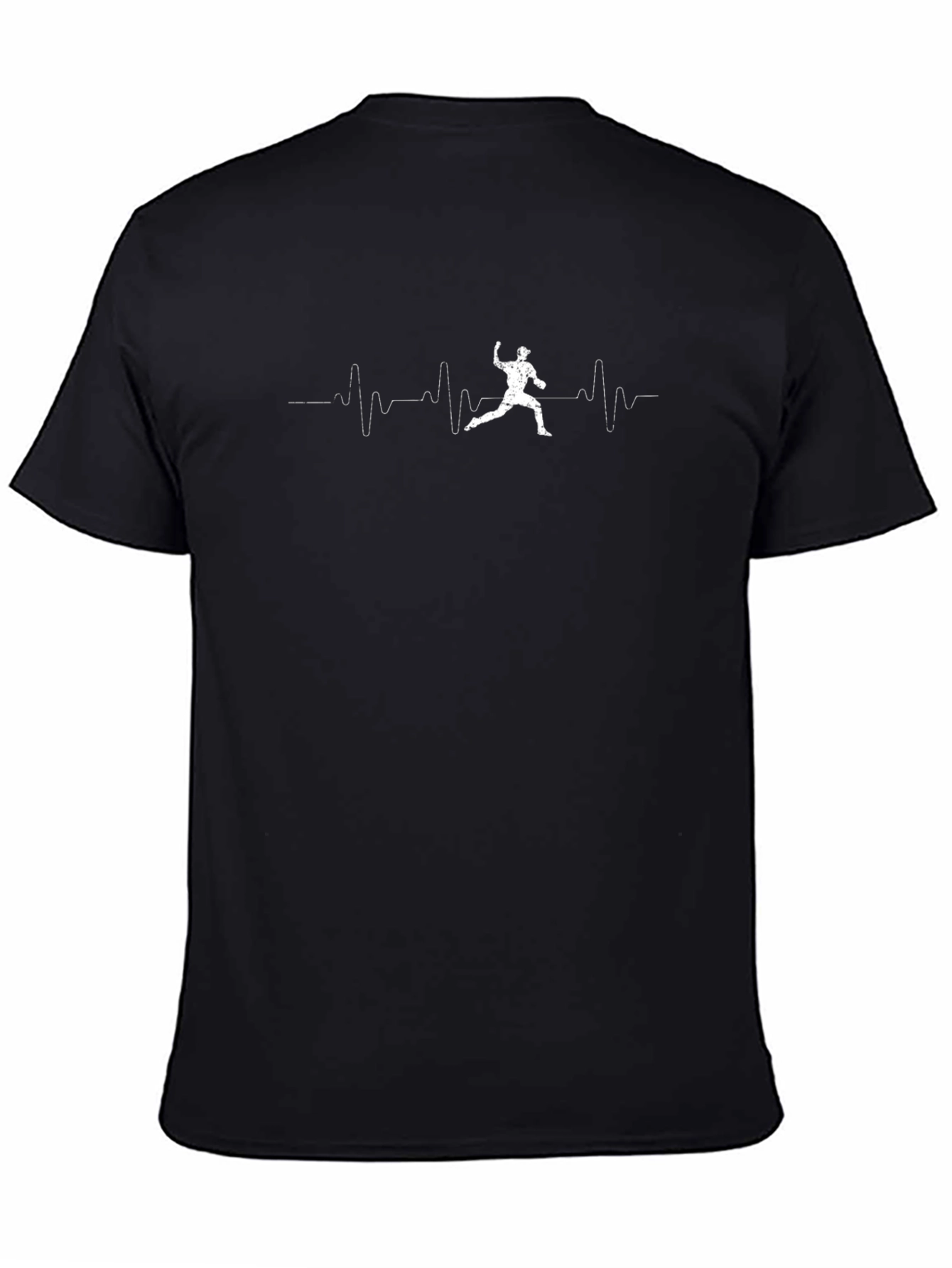 Baseball Heartbeat Graphic Tee - Black