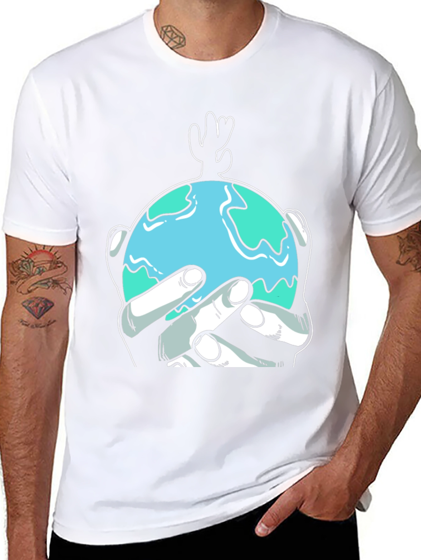 Earth Hands Graphic Tee - Protect Our Planet