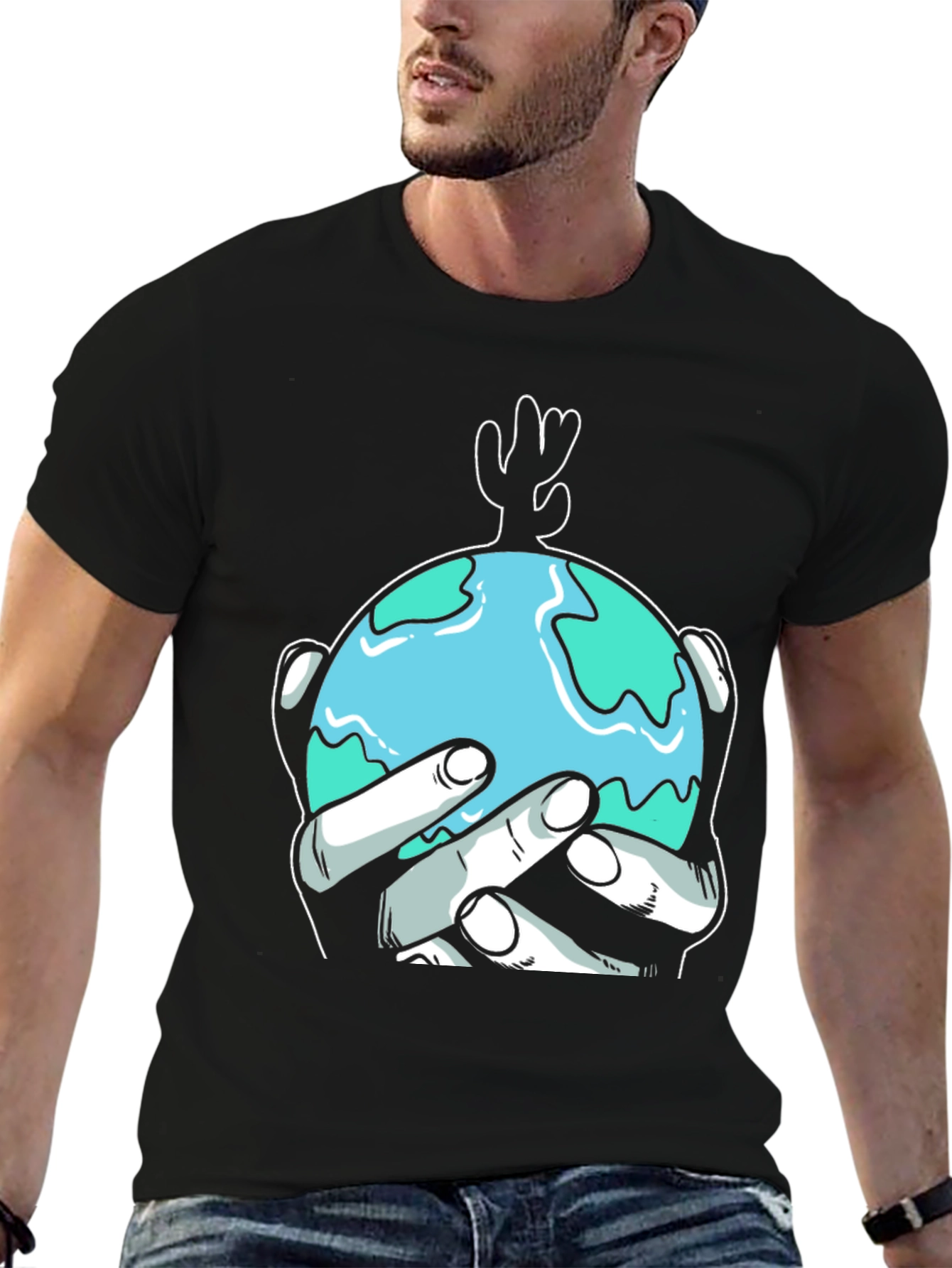 Earth Hands Graphic Tee - Protect Our Planet