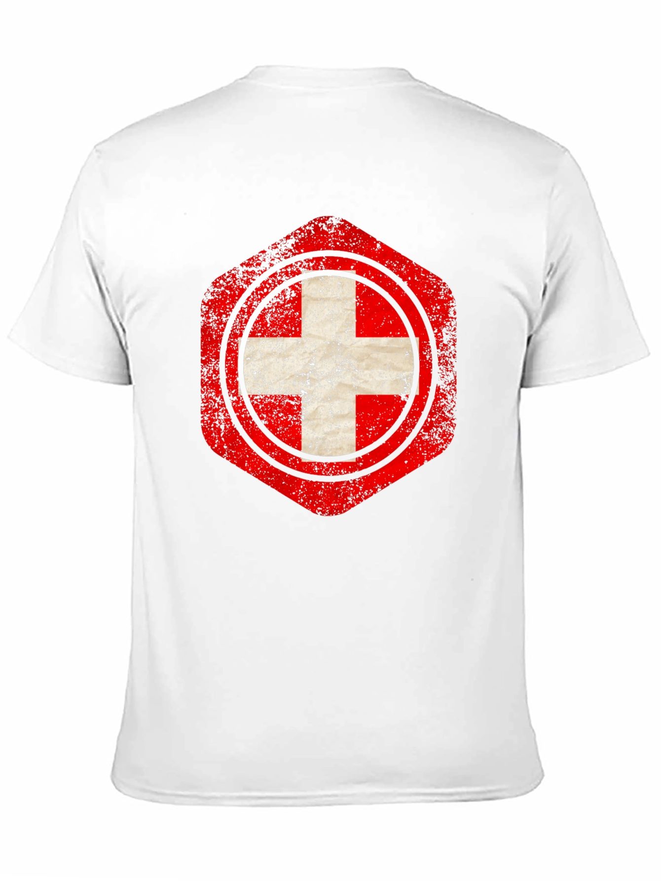 Distressed Swiss Flag Graphic Tee - Black