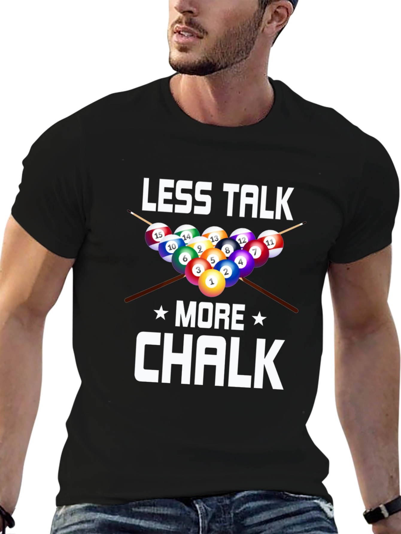 Less Talk More Chalk Billiards Graphic T-Shirt