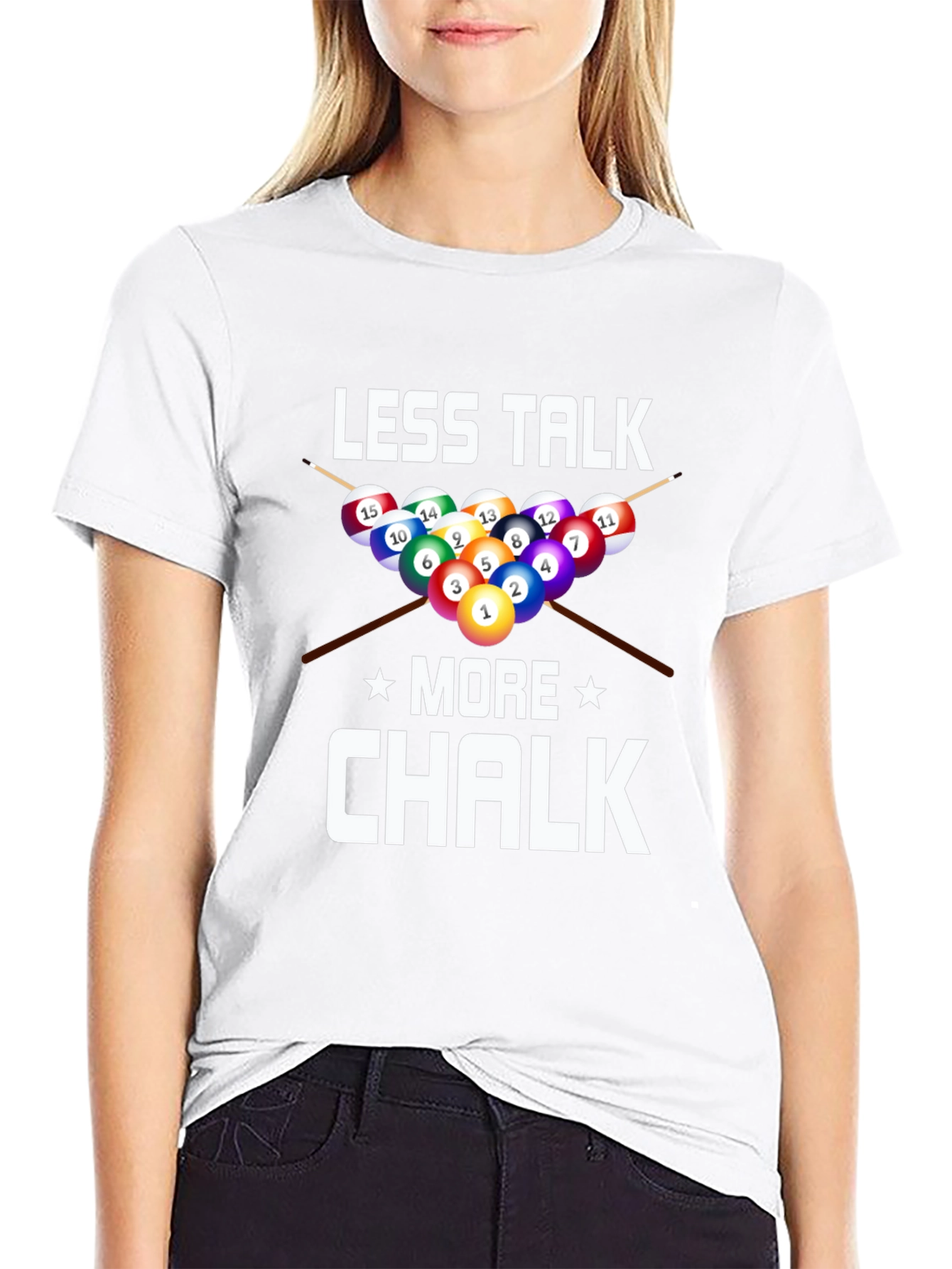 Less Talk More Chalk Billiards Graphic T-Shirt