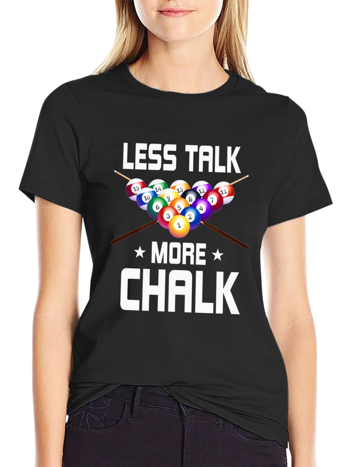 Less Talk More Chalk Billiards Graphic T-Shirt
