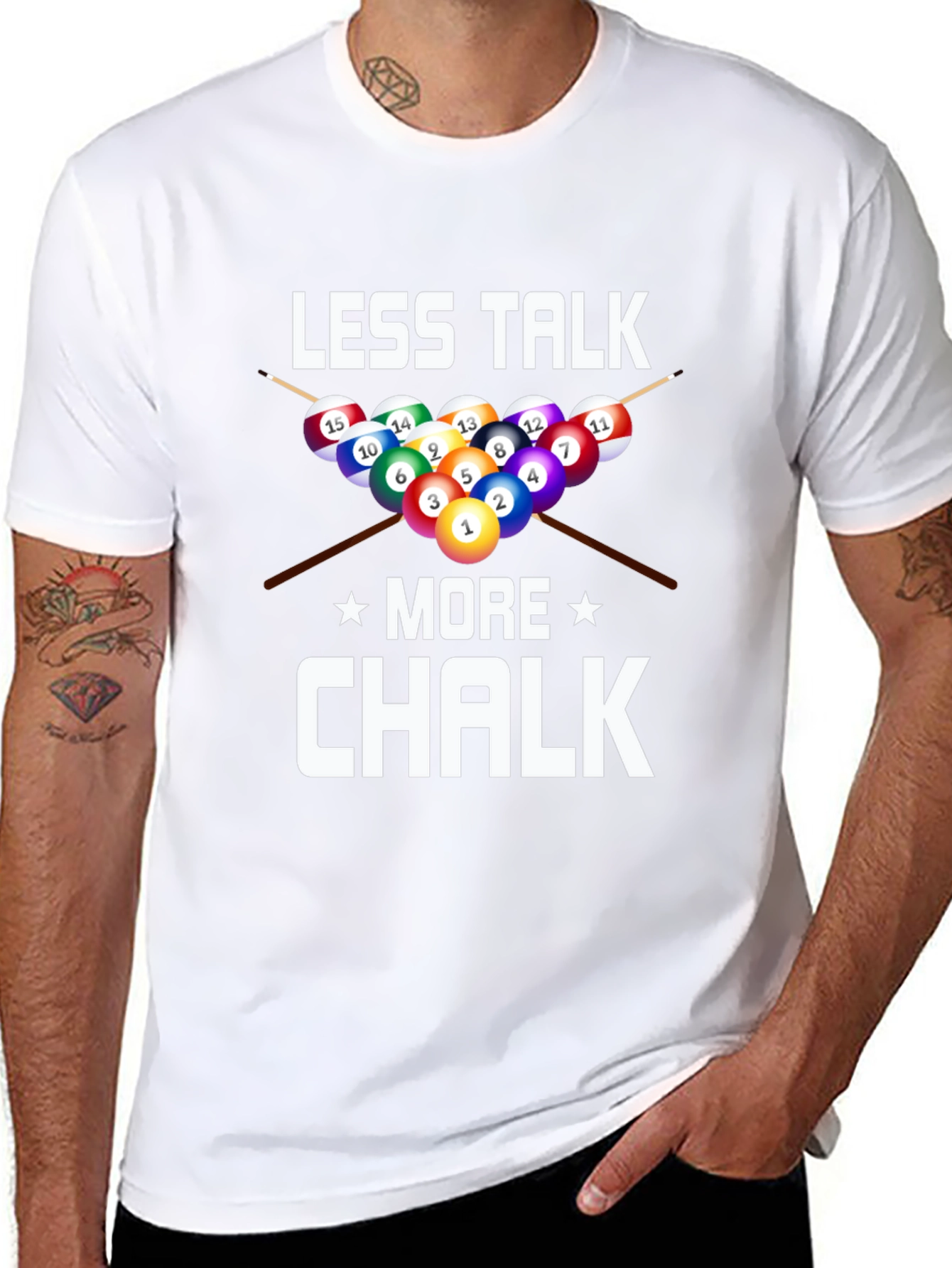 Less Talk More Chalk Billiards Graphic T-Shirt