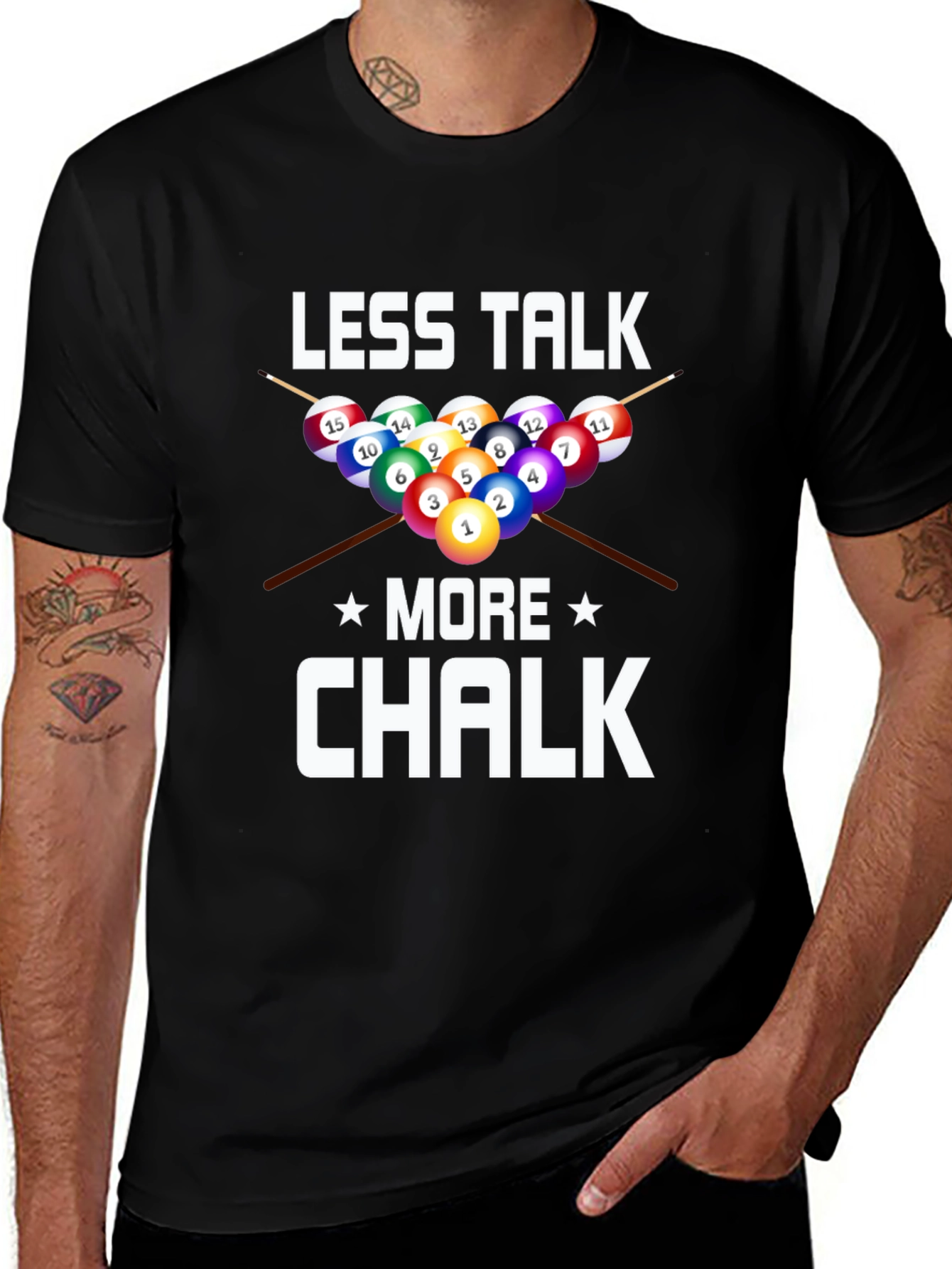 Less Talk More Chalk Billiards Graphic T-Shirt