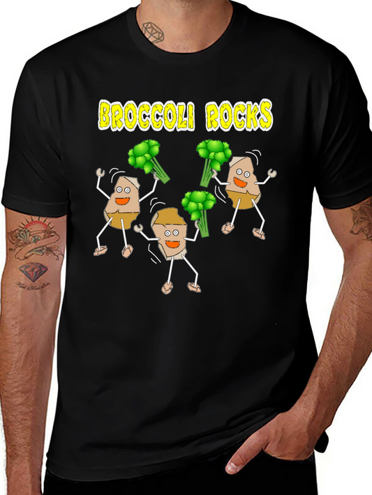 Broccoli Rocks Funny Cartoon T-Shirt