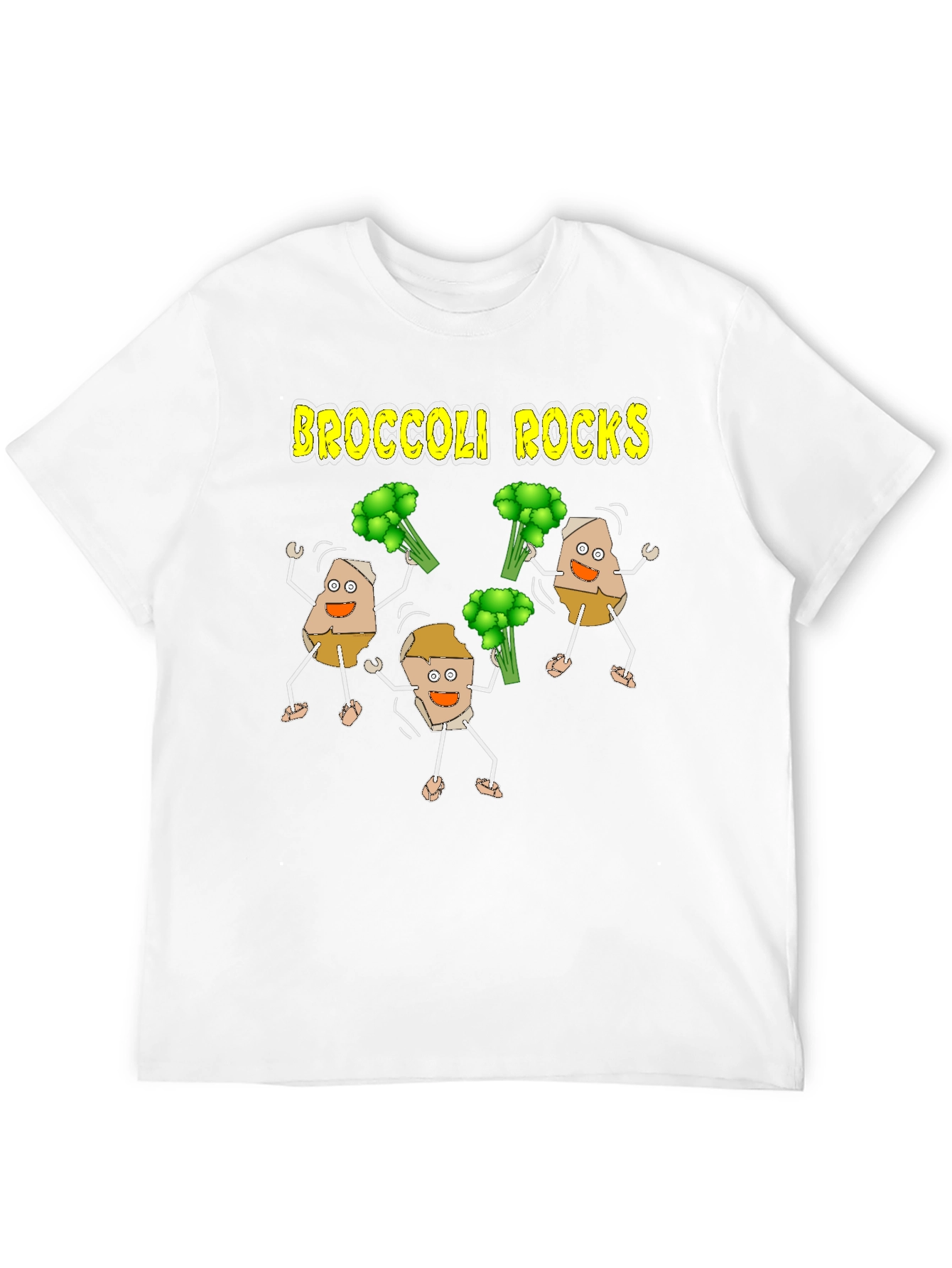 Broccoli Rocks Funny Cartoon T-Shirt