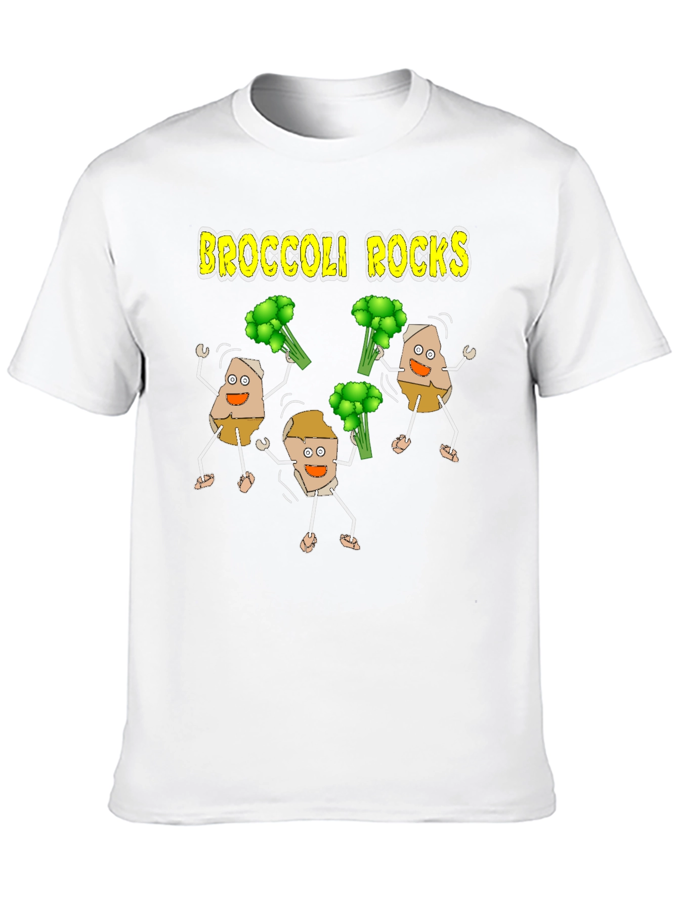 Broccoli Rocks Funny Cartoon T-Shirt
