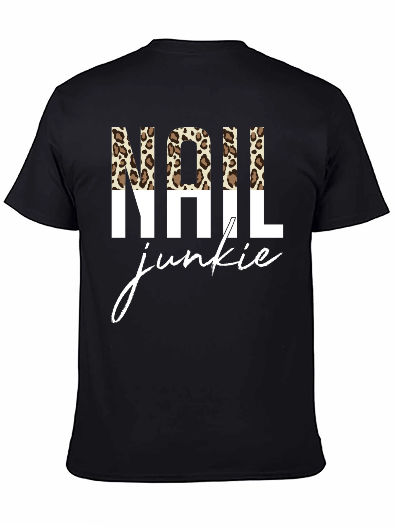 Nail Junkie Leopard Print Graphic Tee