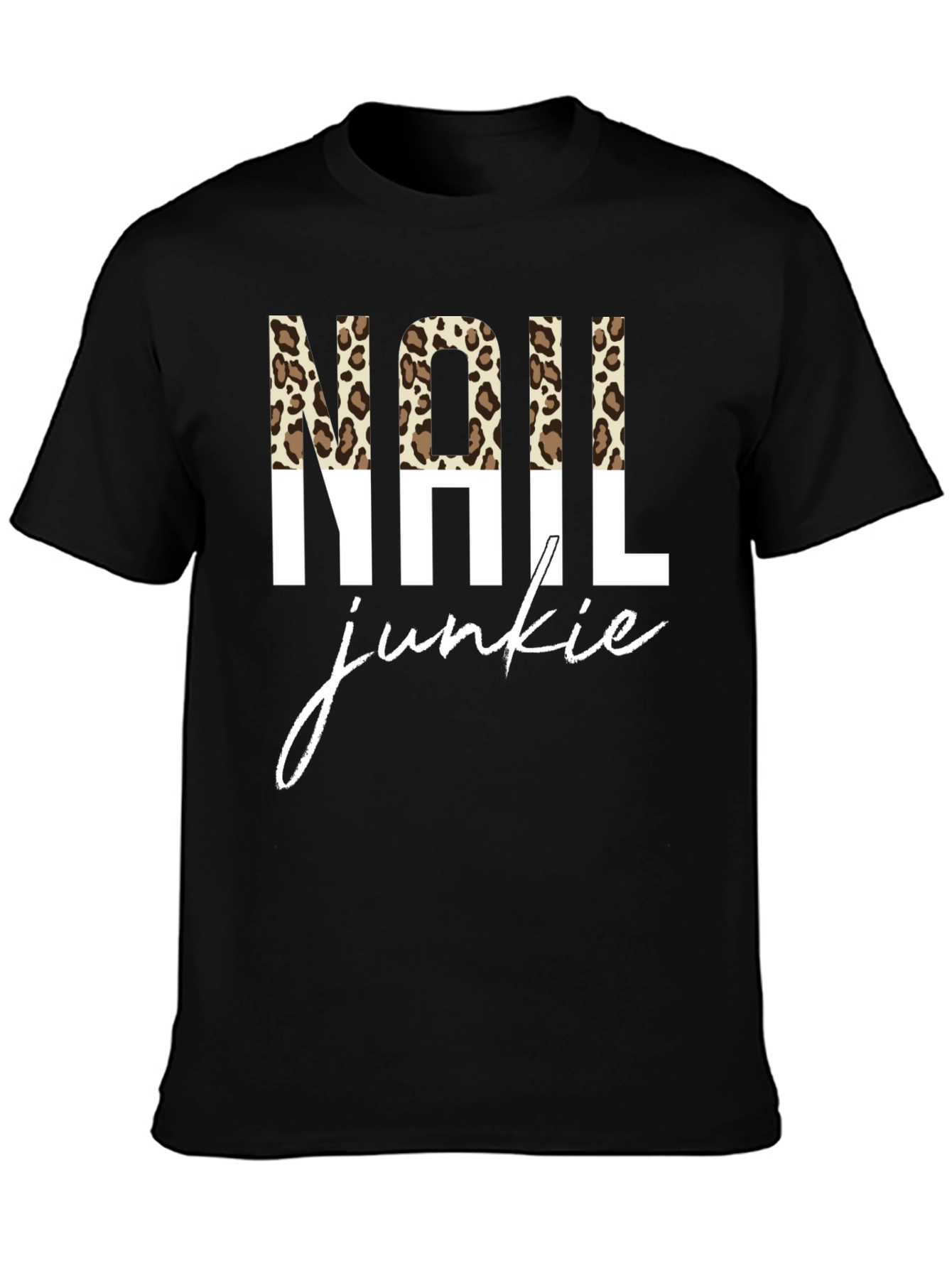 Nail Junkie Leopard Print Graphic Tee