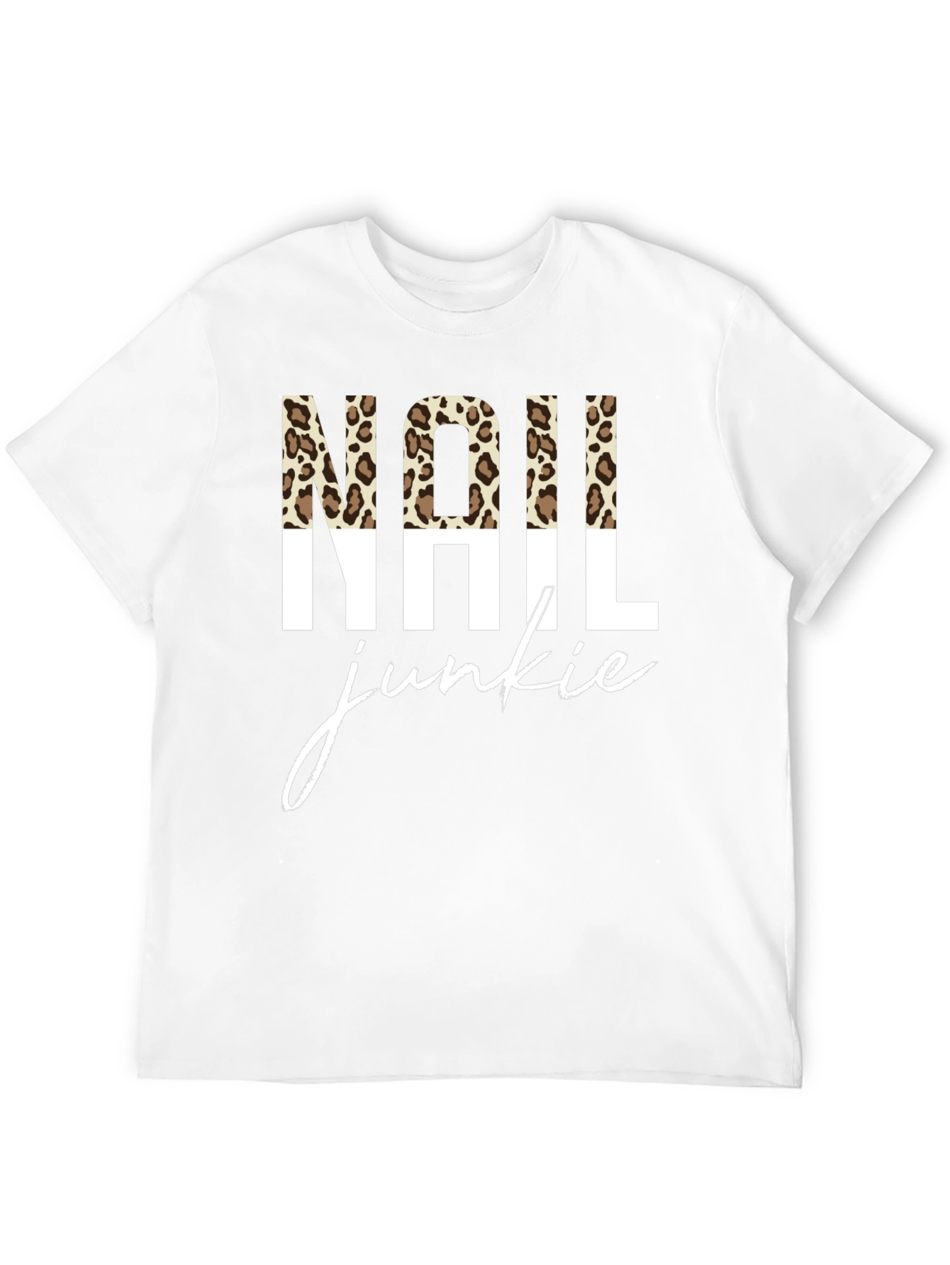 Nail Junkie Leopard Print Graphic Tee