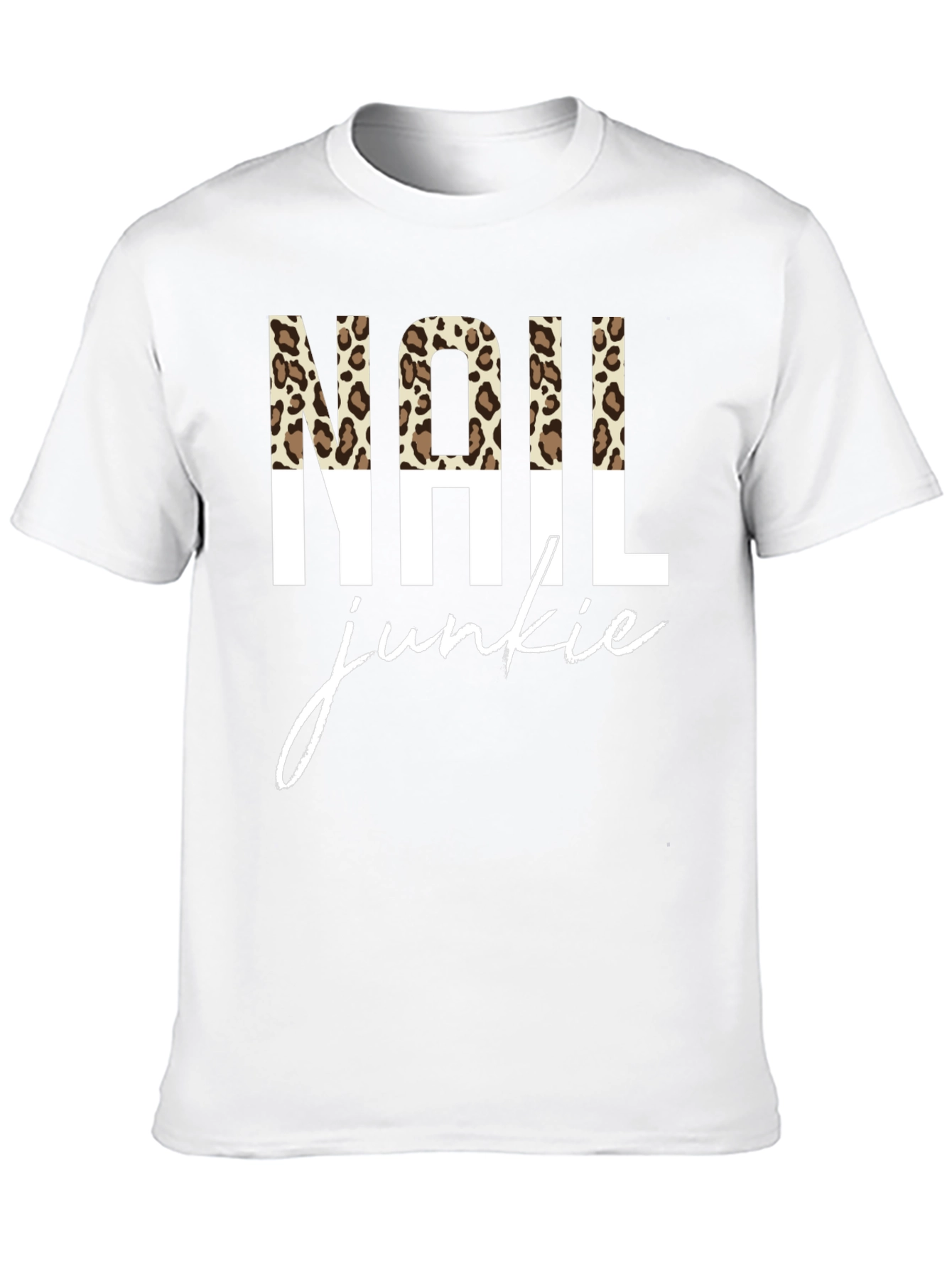 Nail Junkie Leopard Print Graphic Tee
