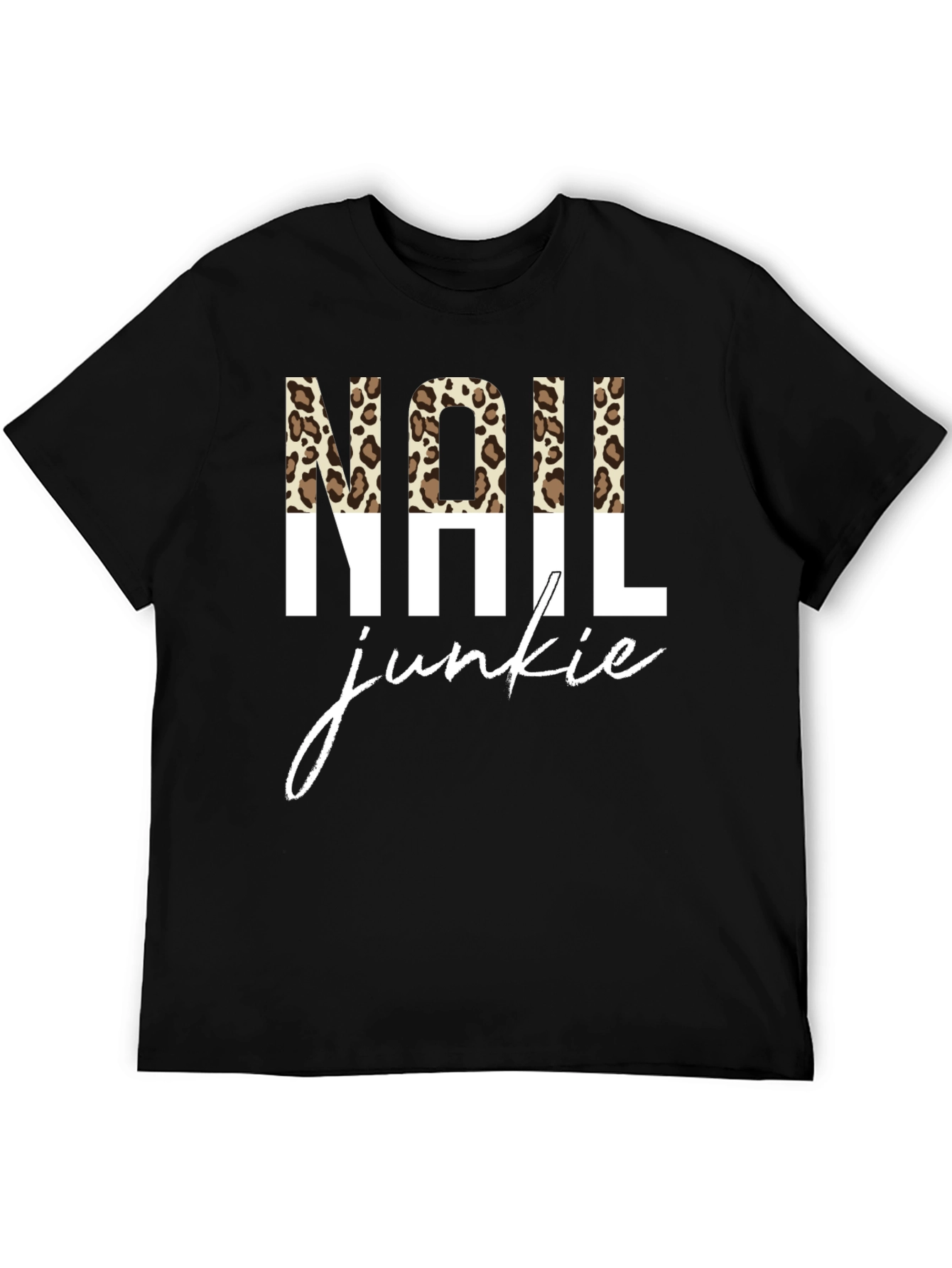 Nail Junkie Leopard Print Graphic Tee