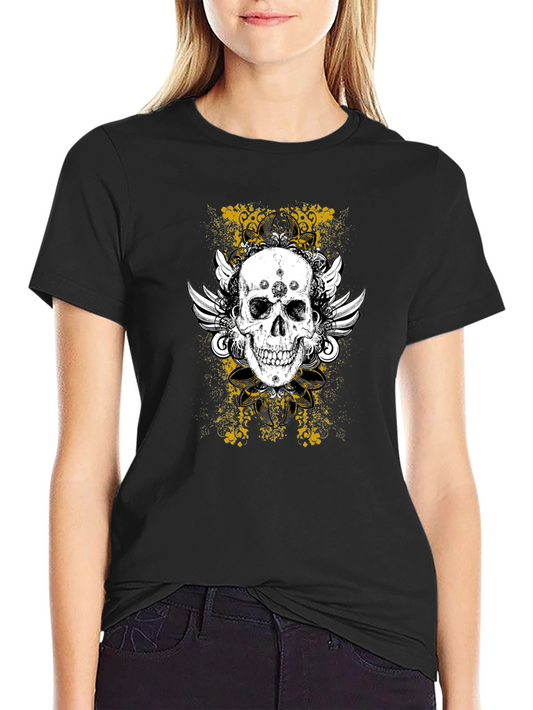 Skull & Wings Graphic Tee - Black