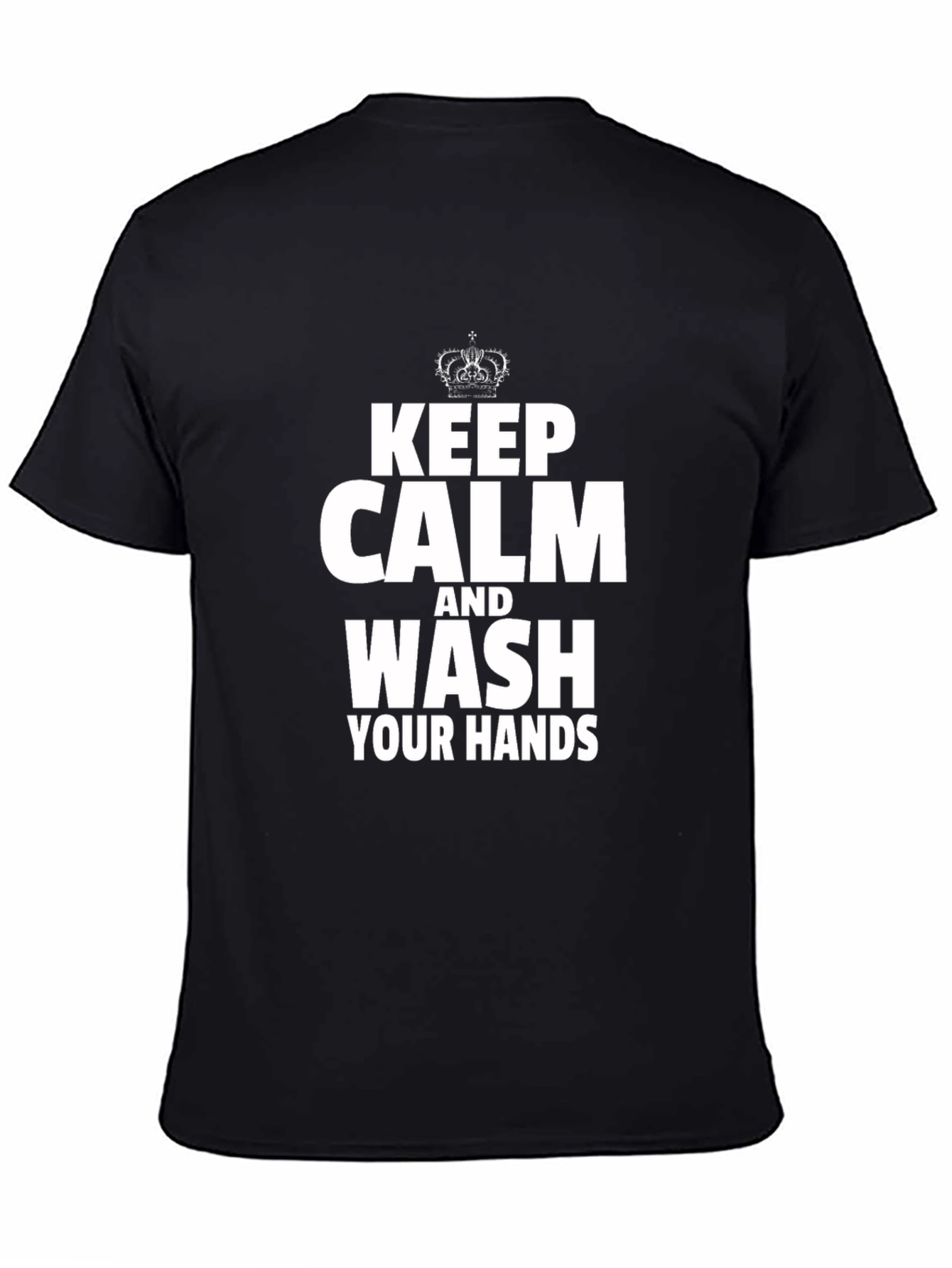 Keep Calm Wash Your Hands Black T-Shirt