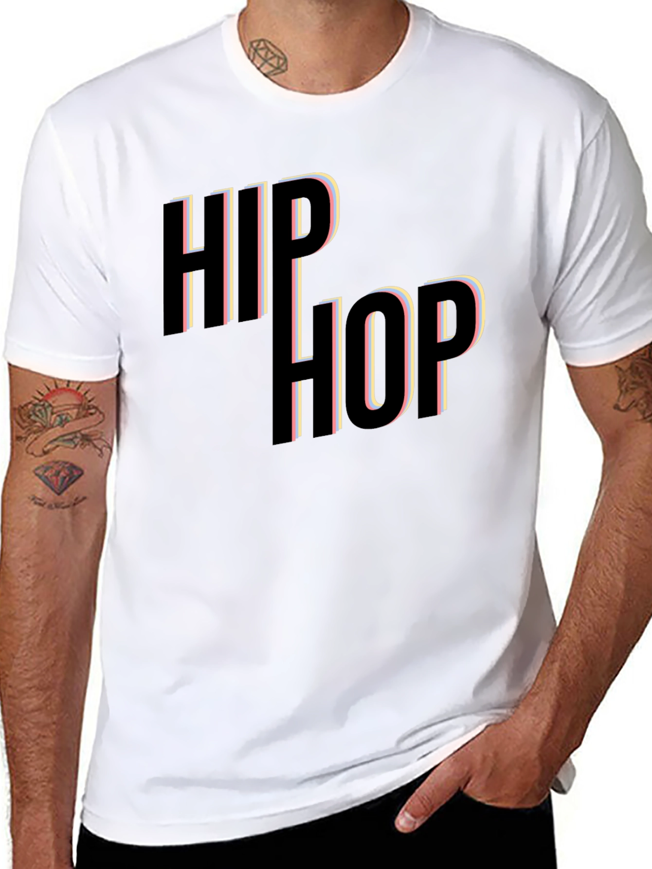Hip Hop Graphic Tee - Stylish Black T-Shirt