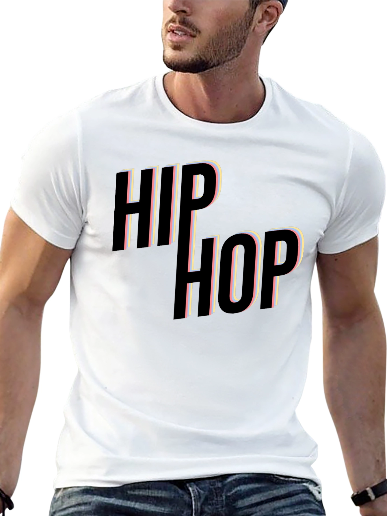 Hip Hop Graphic Tee - Stylish Black T-Shirt