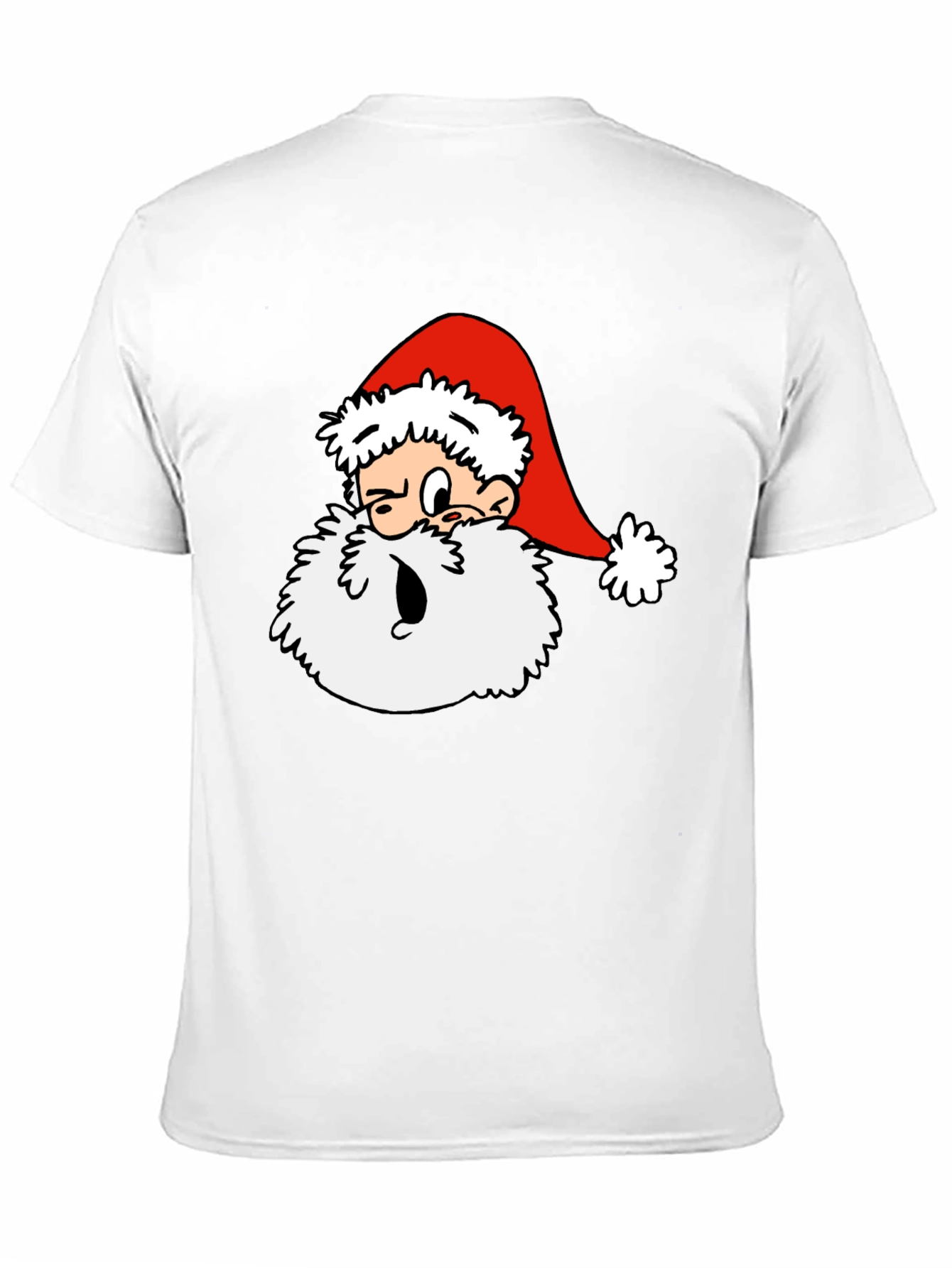Cartoon Santa Graphic T-Shirt - Black