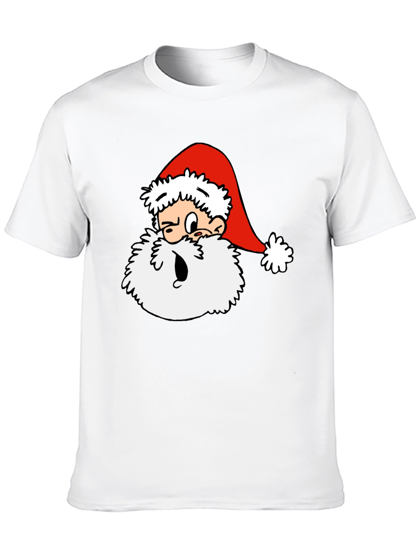 Cartoon Santa Graphic T-Shirt - Black