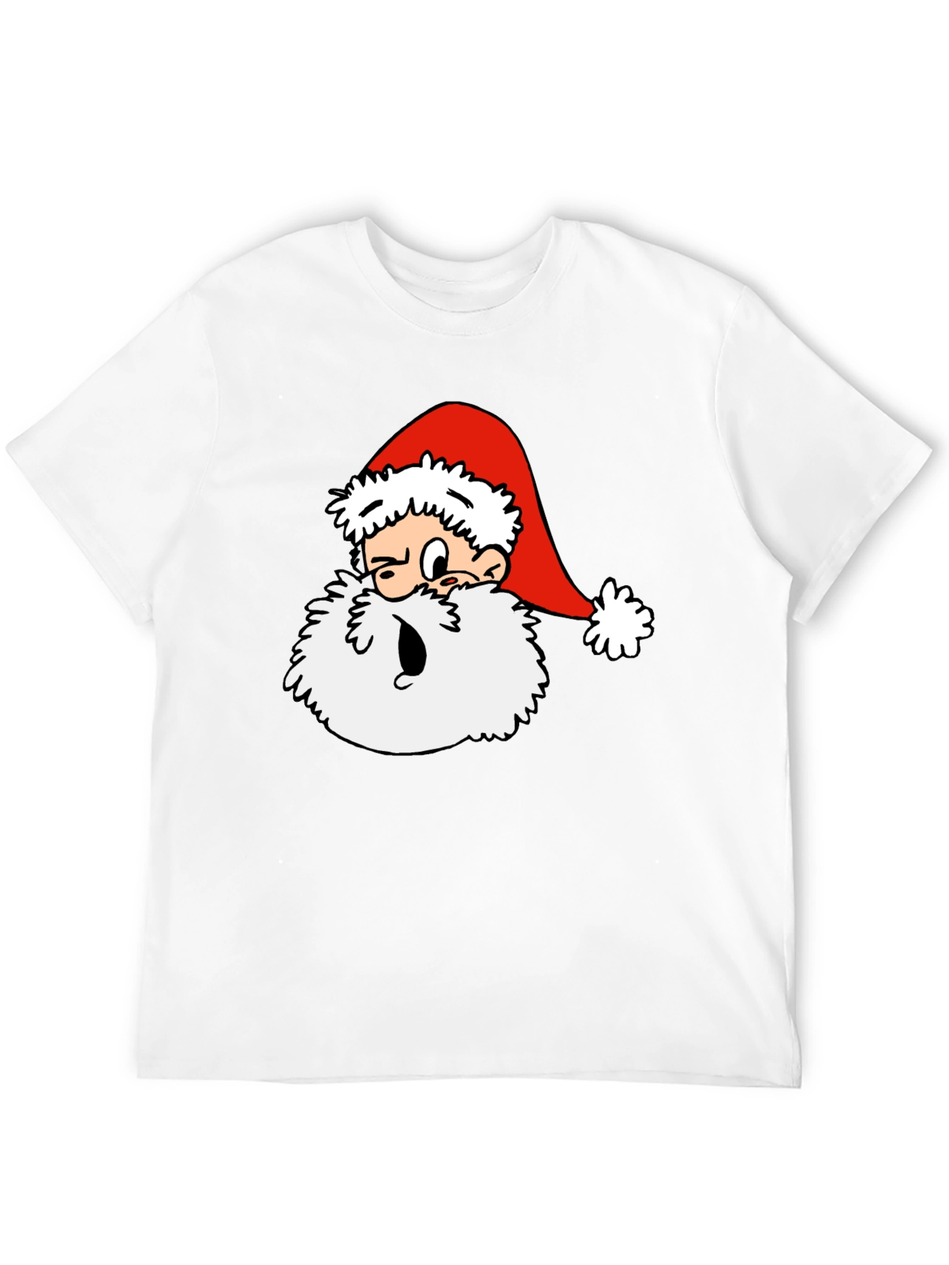 Cartoon Santa Graphic T-Shirt - Black