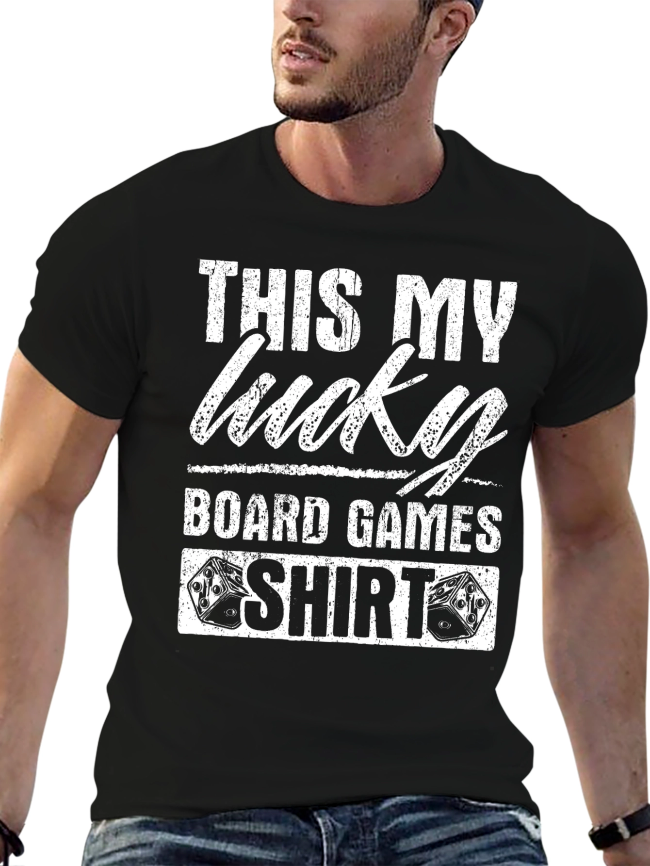 Lucky Board Games T-Shirt - Black Graphic Tee