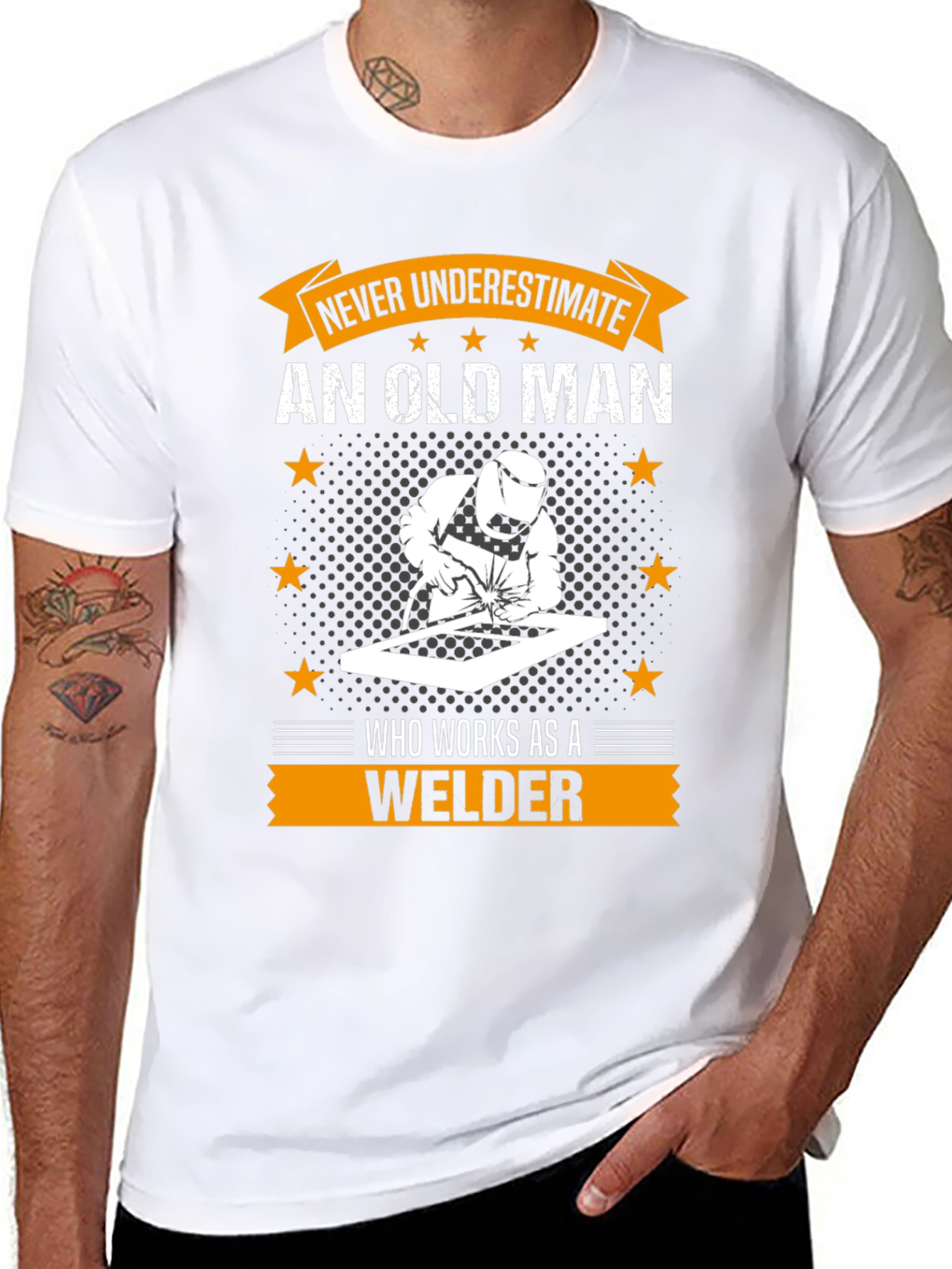 Old Man Welder T-Shirt - Gift for Grandpa