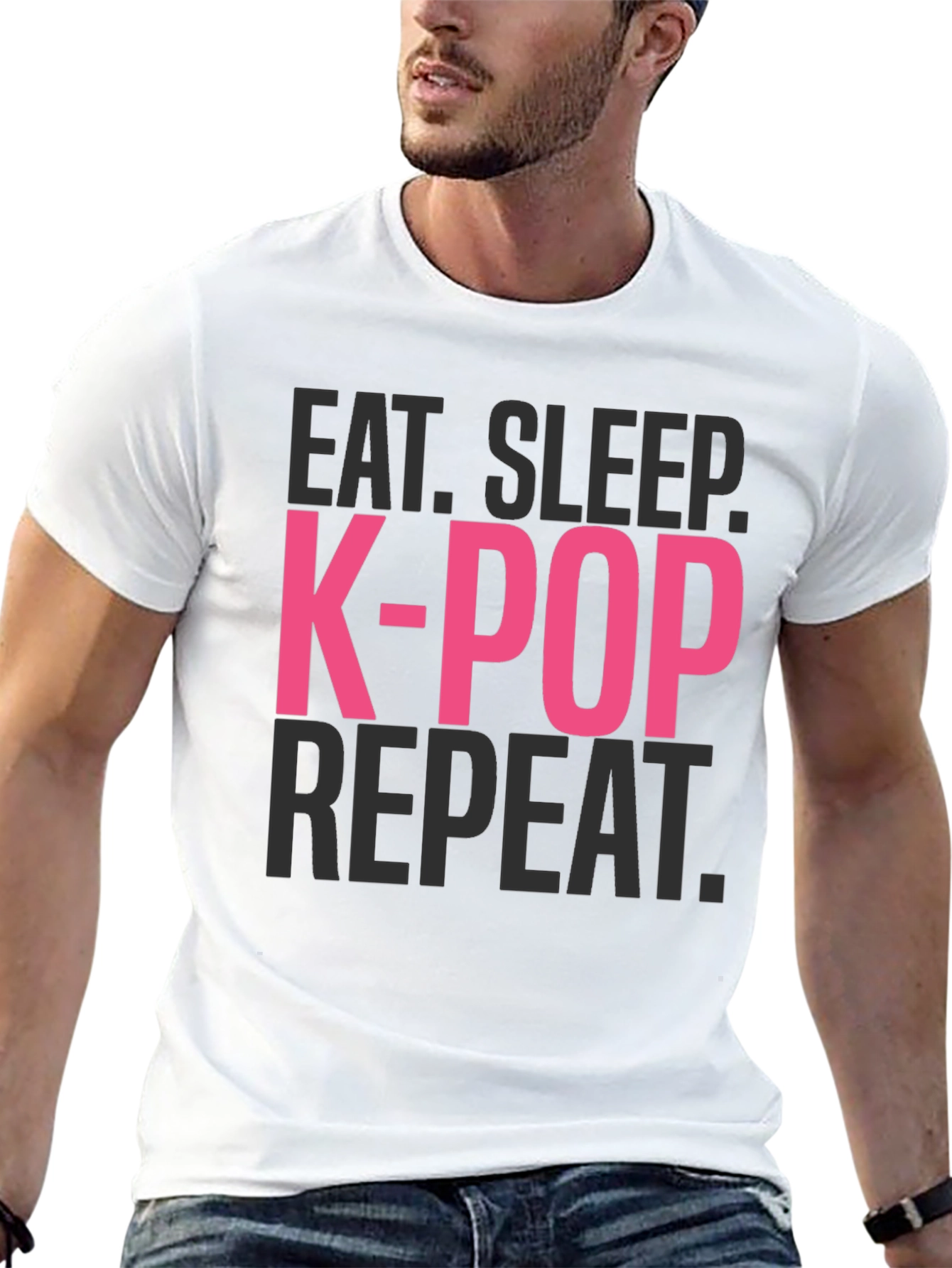 Eat Sleep K-Pop Repeat Black T-Shirt