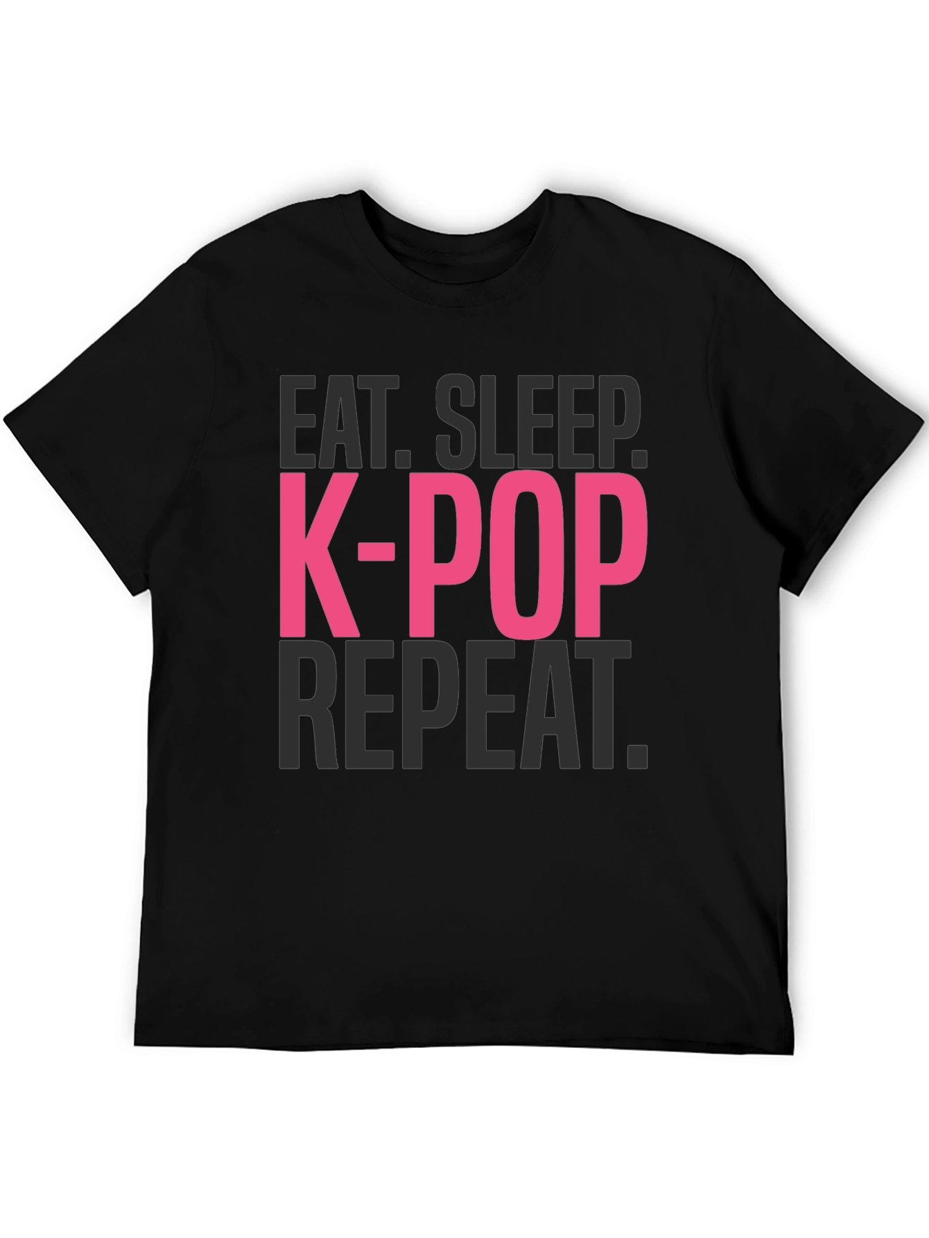 Eat Sleep K-Pop Repeat Black T-Shirt