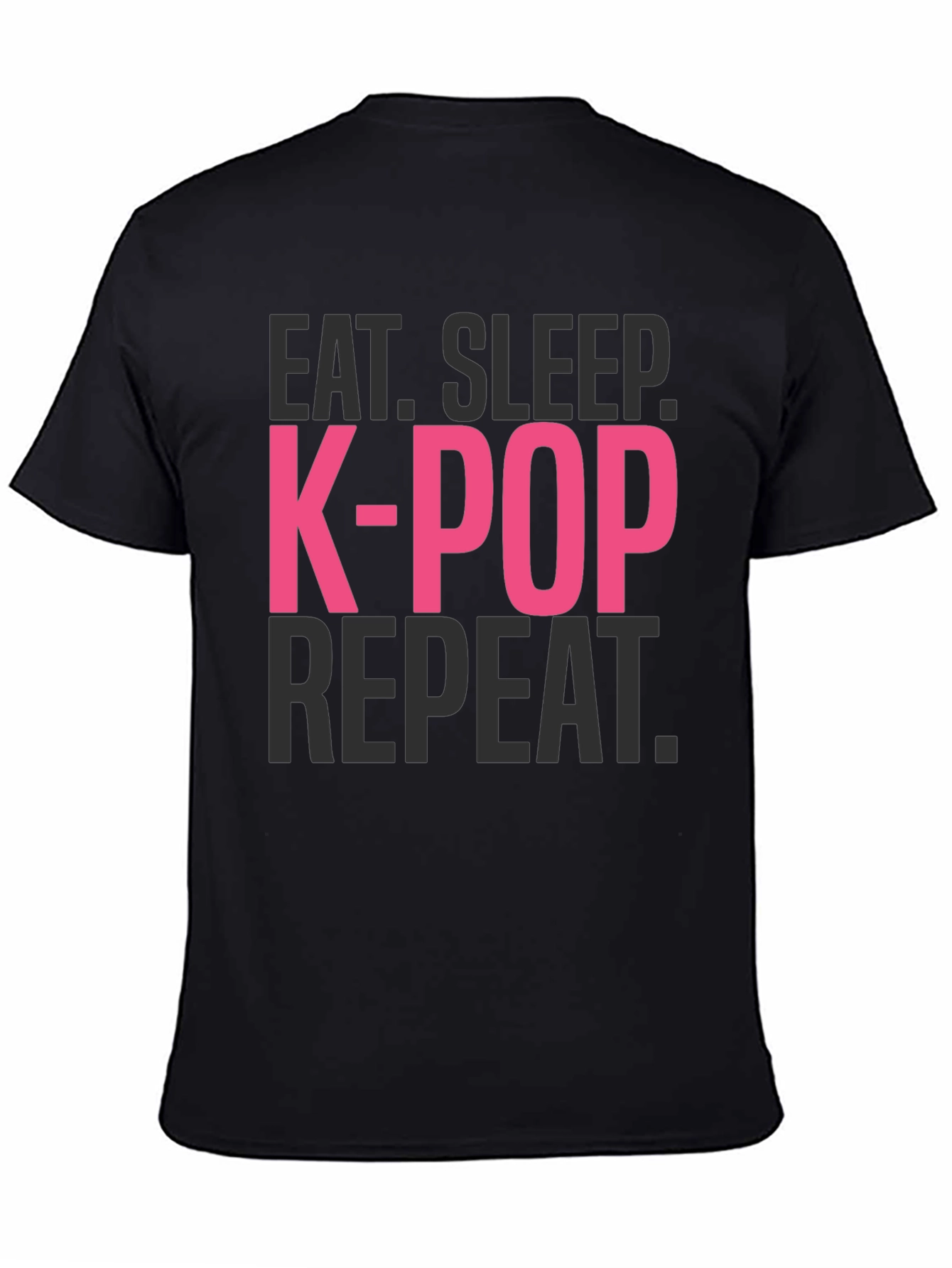 Eat Sleep K-Pop Repeat Black T-Shirt