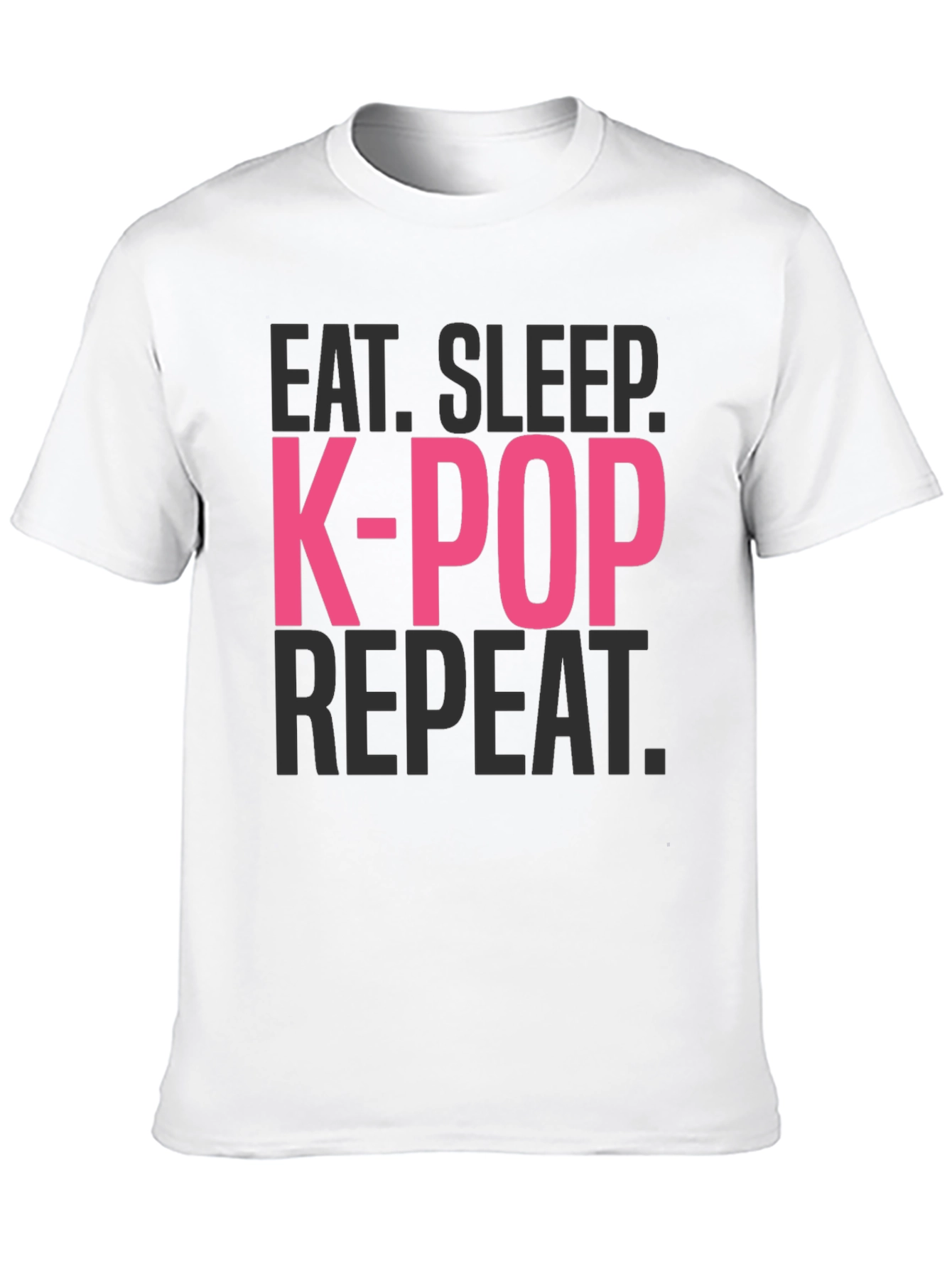Eat Sleep K-Pop Repeat Black T-Shirt