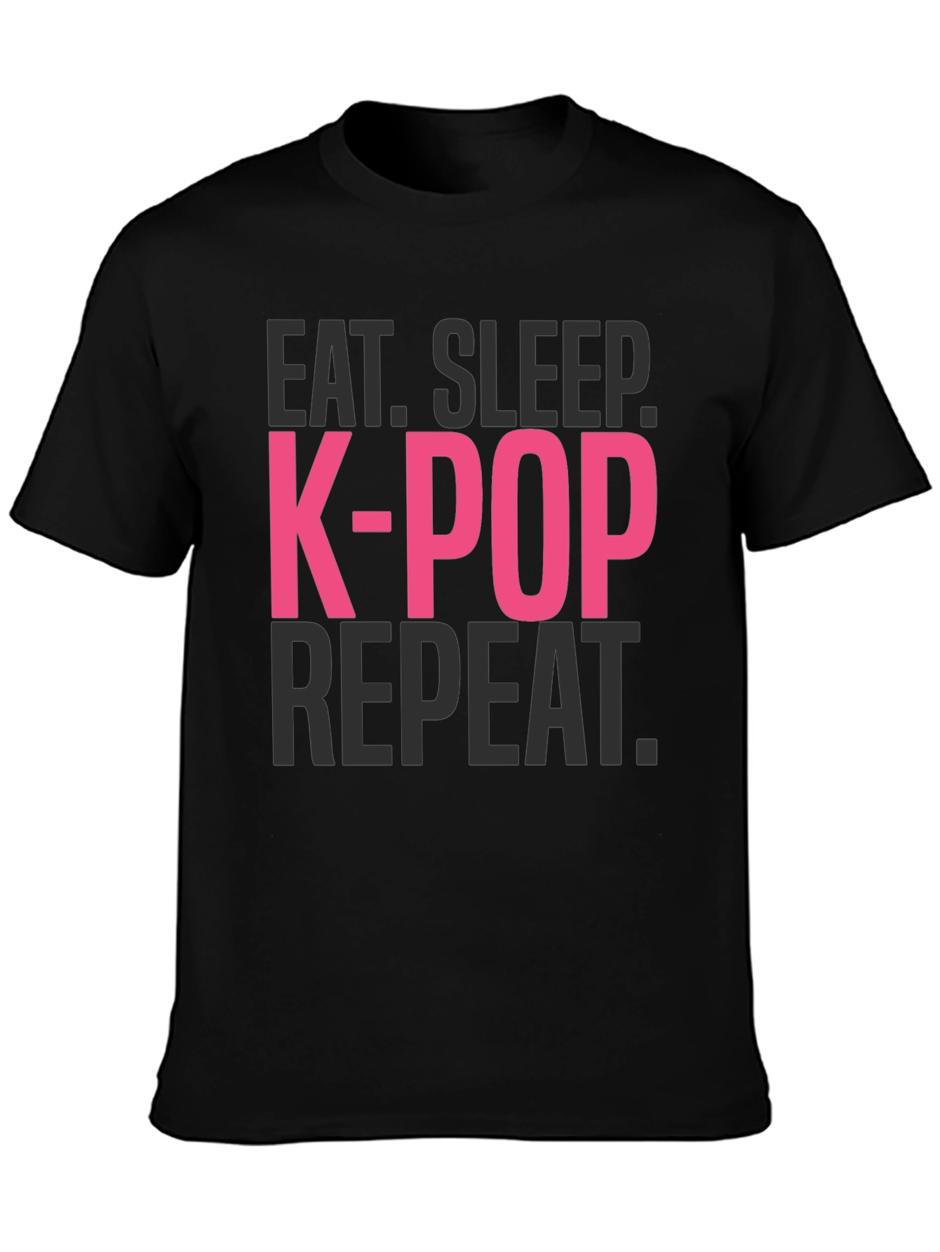 Eat Sleep K-Pop Repeat Black T-Shirt
