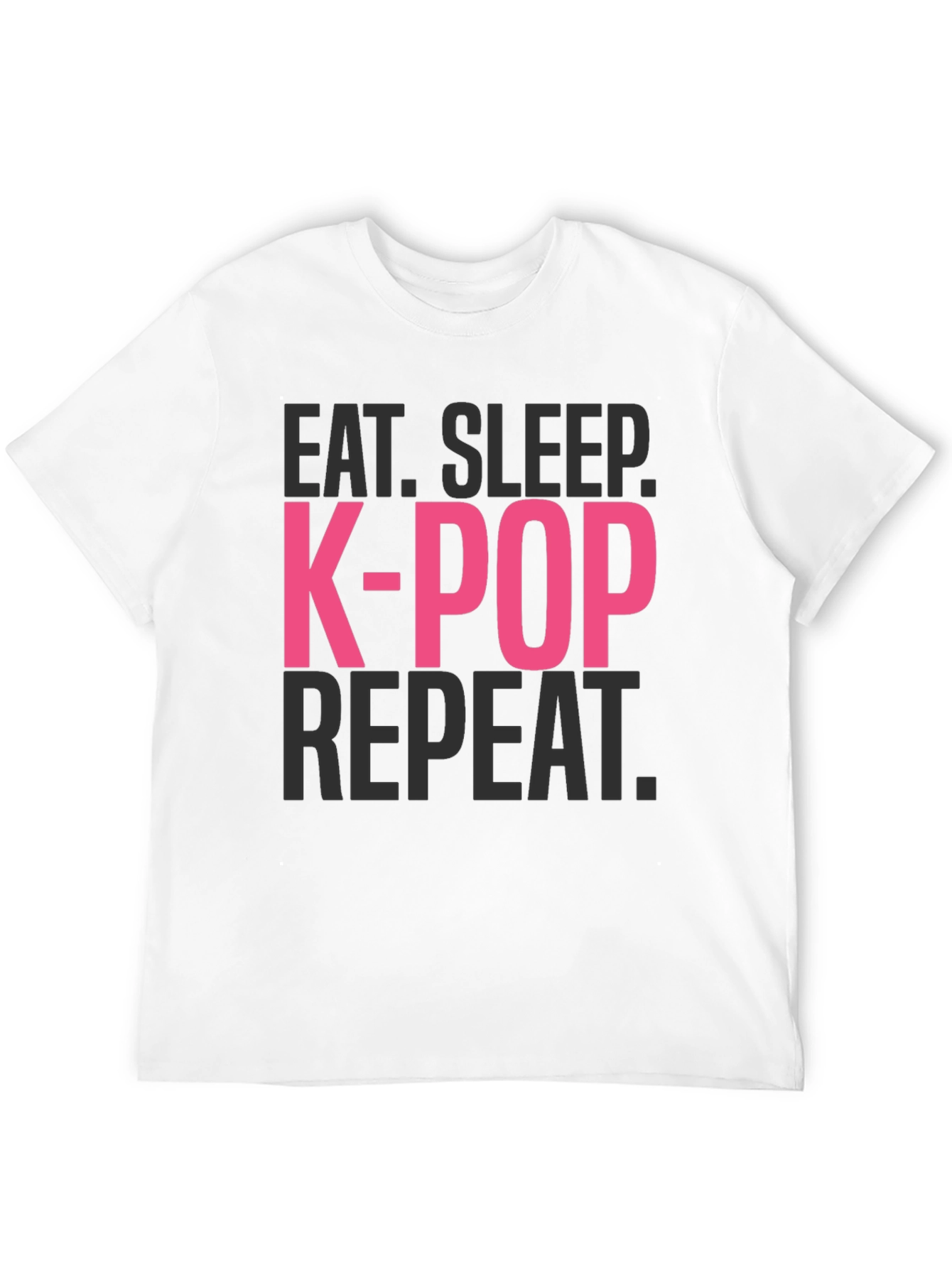 Eat Sleep K-Pop Repeat Black T-Shirt