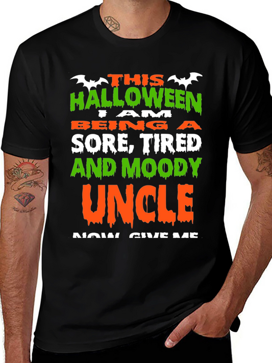 Funny Halloween Uncle T-Shirt - Sore Tired & Moody