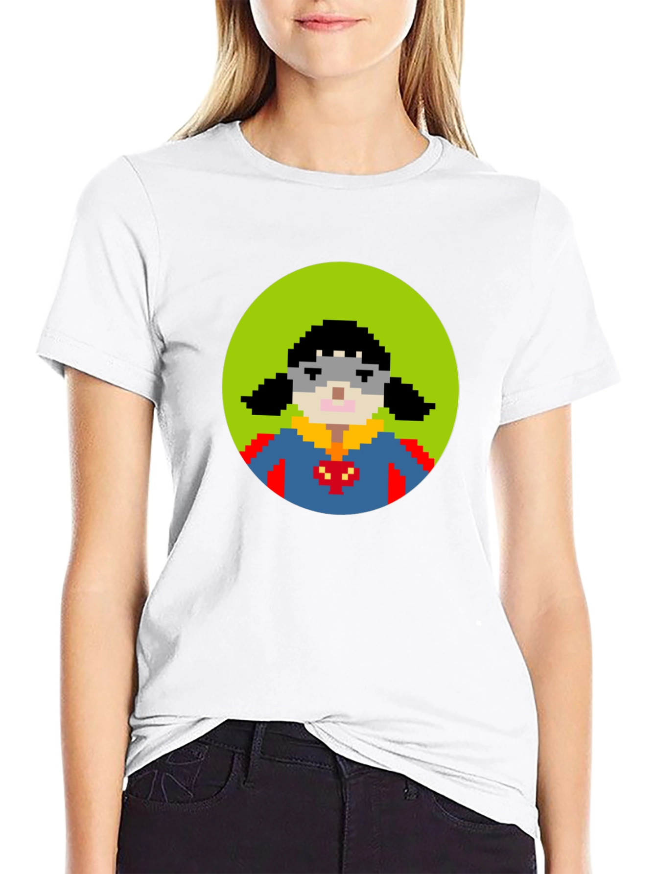 Pixel Superhero T-Shirt - Black Cotton Tee