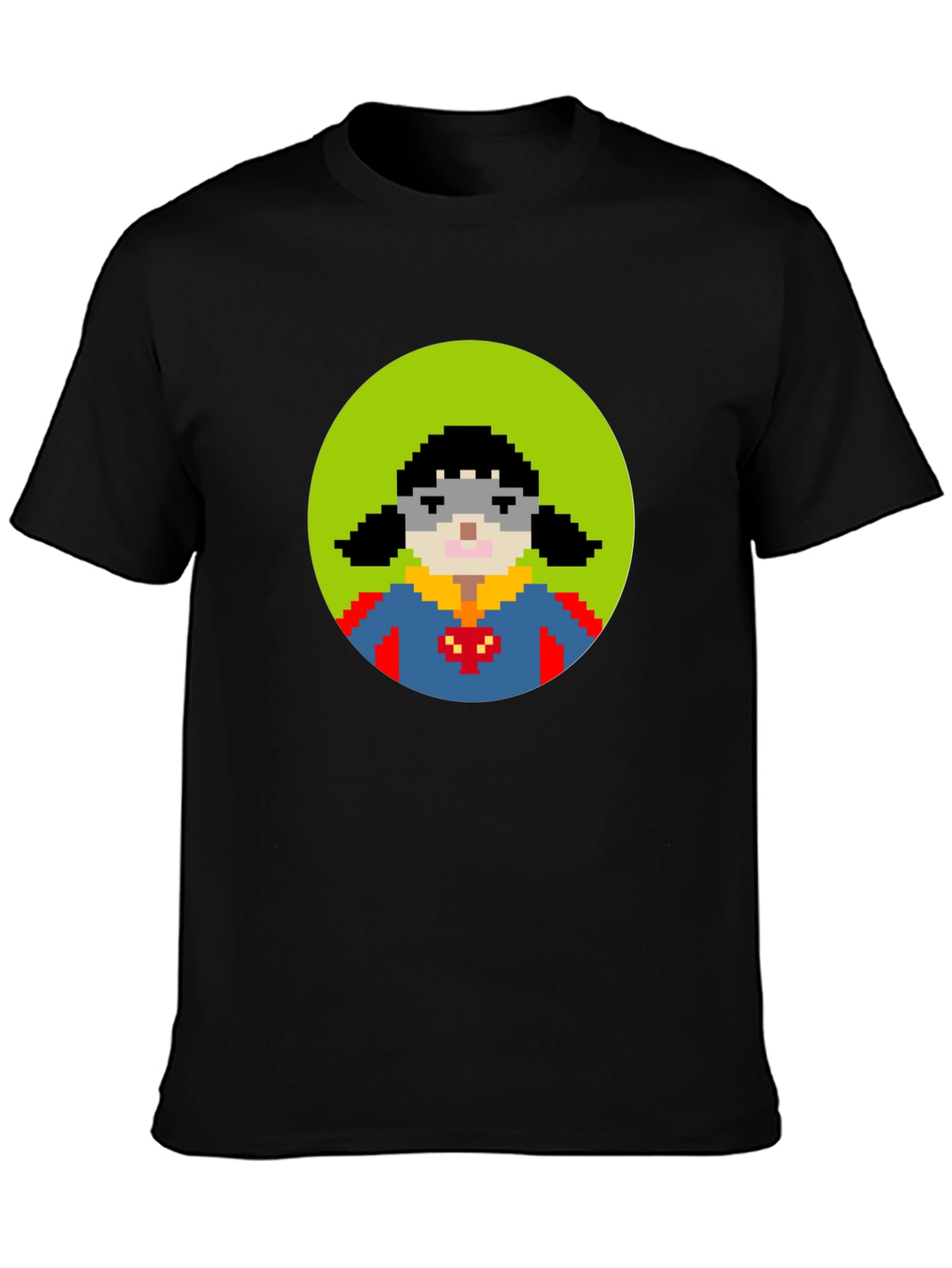 Pixel Superhero T-Shirt - Black Cotton Tee