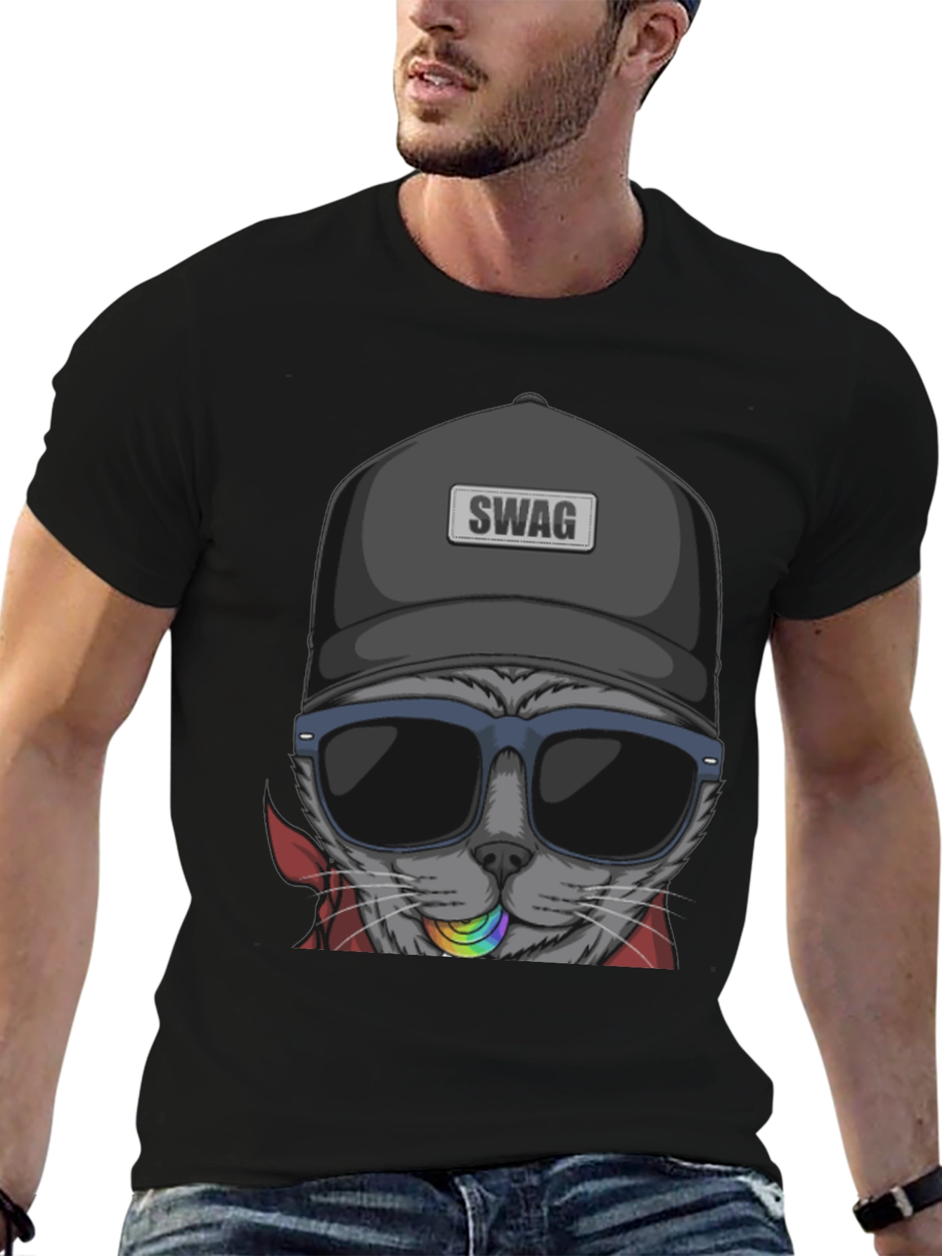 Swag Cat T-Shirt - Cool Graphic Tee
