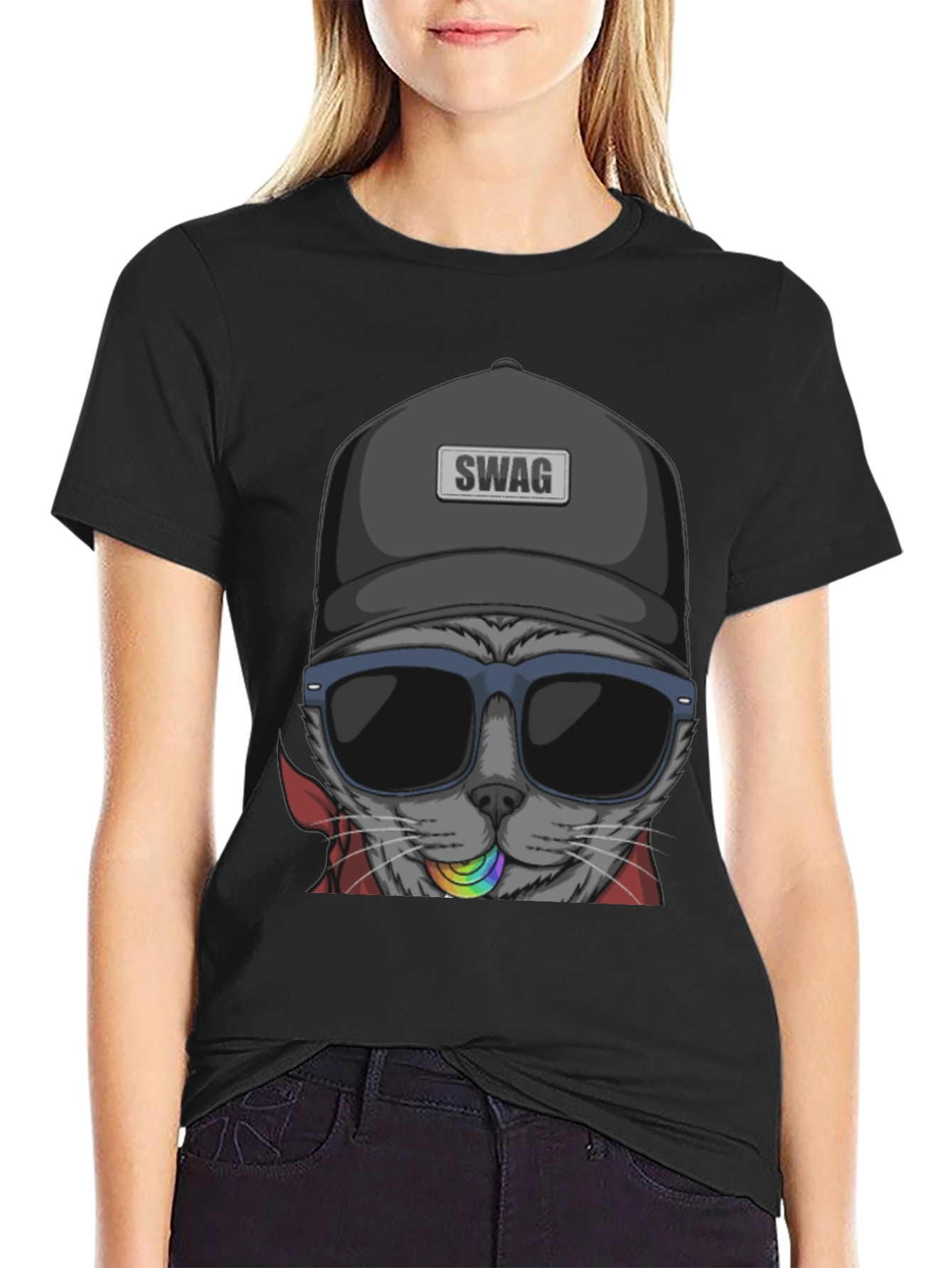 Swag Cat T-Shirt - Cool Graphic Tee