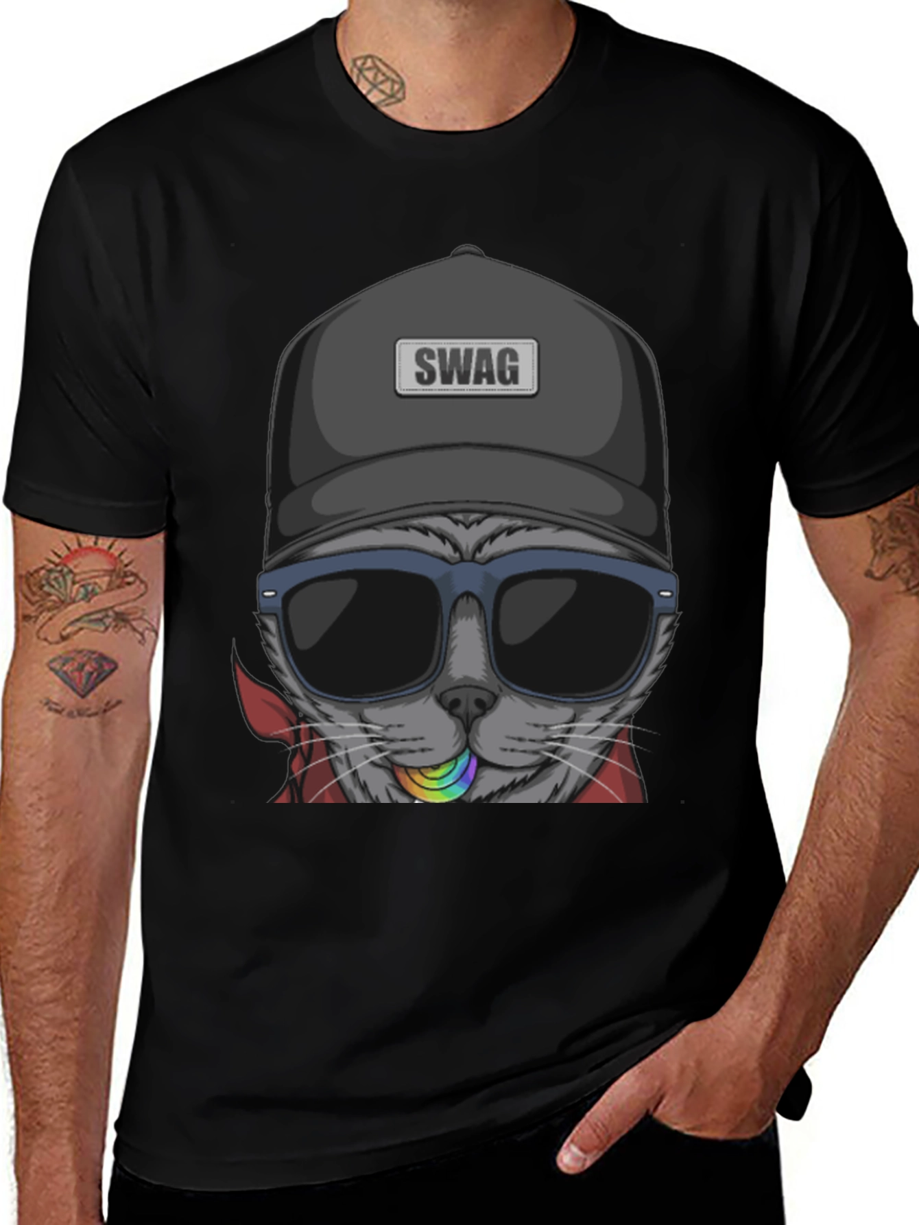 Swag Cat T-Shirt - Cool Graphic Tee