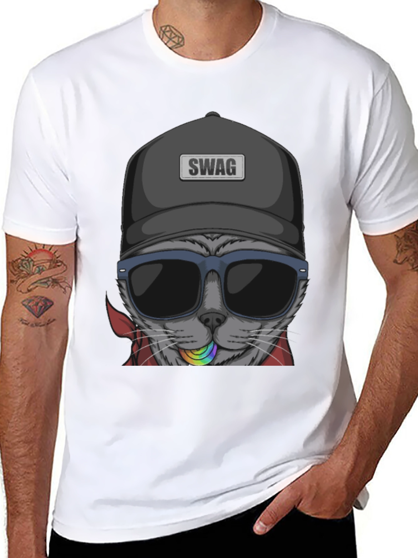 Swag Cat T-Shirt - Cool Graphic Tee