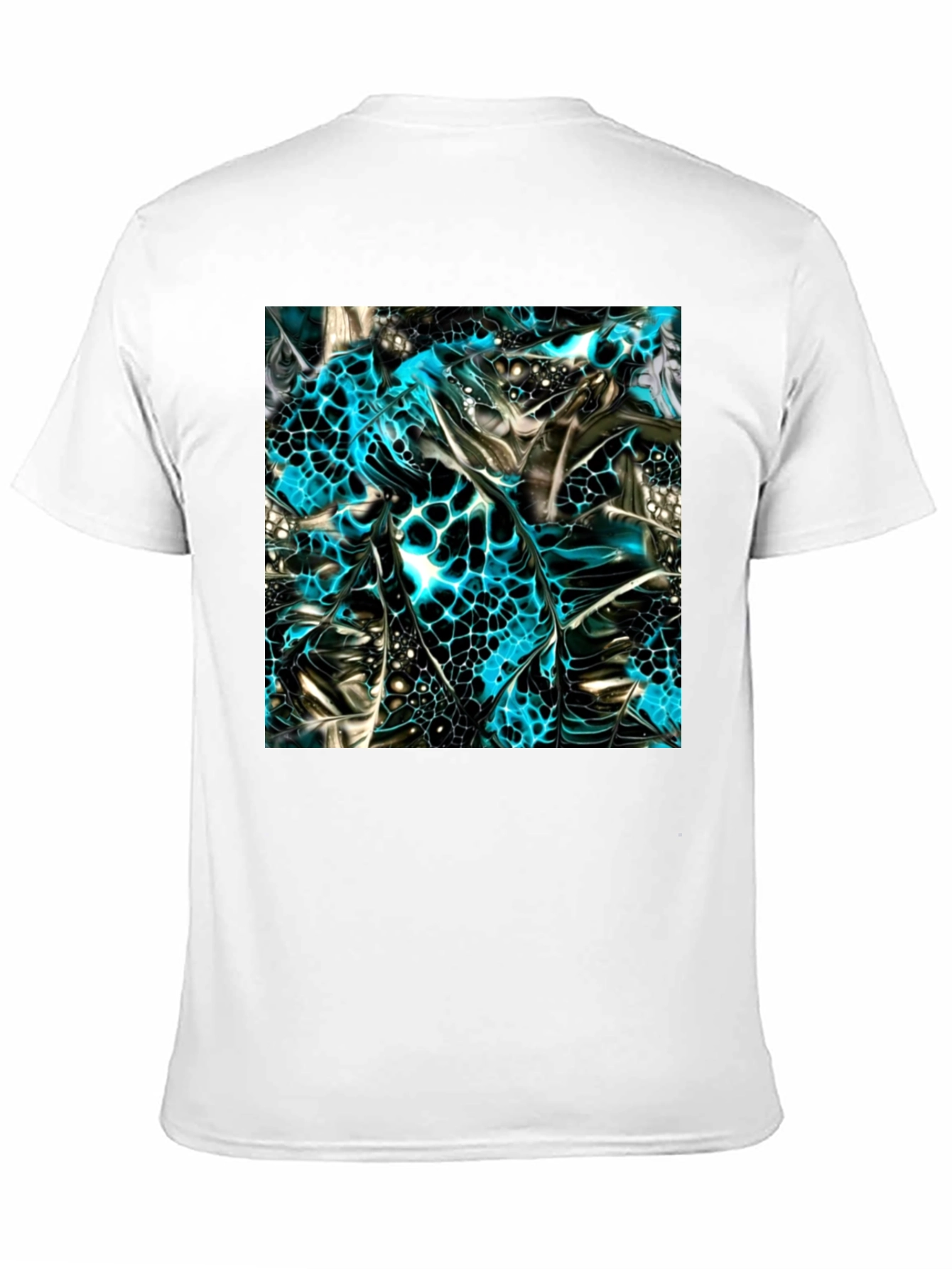 Abstract Art Print Black Crew Neck T-Shirt