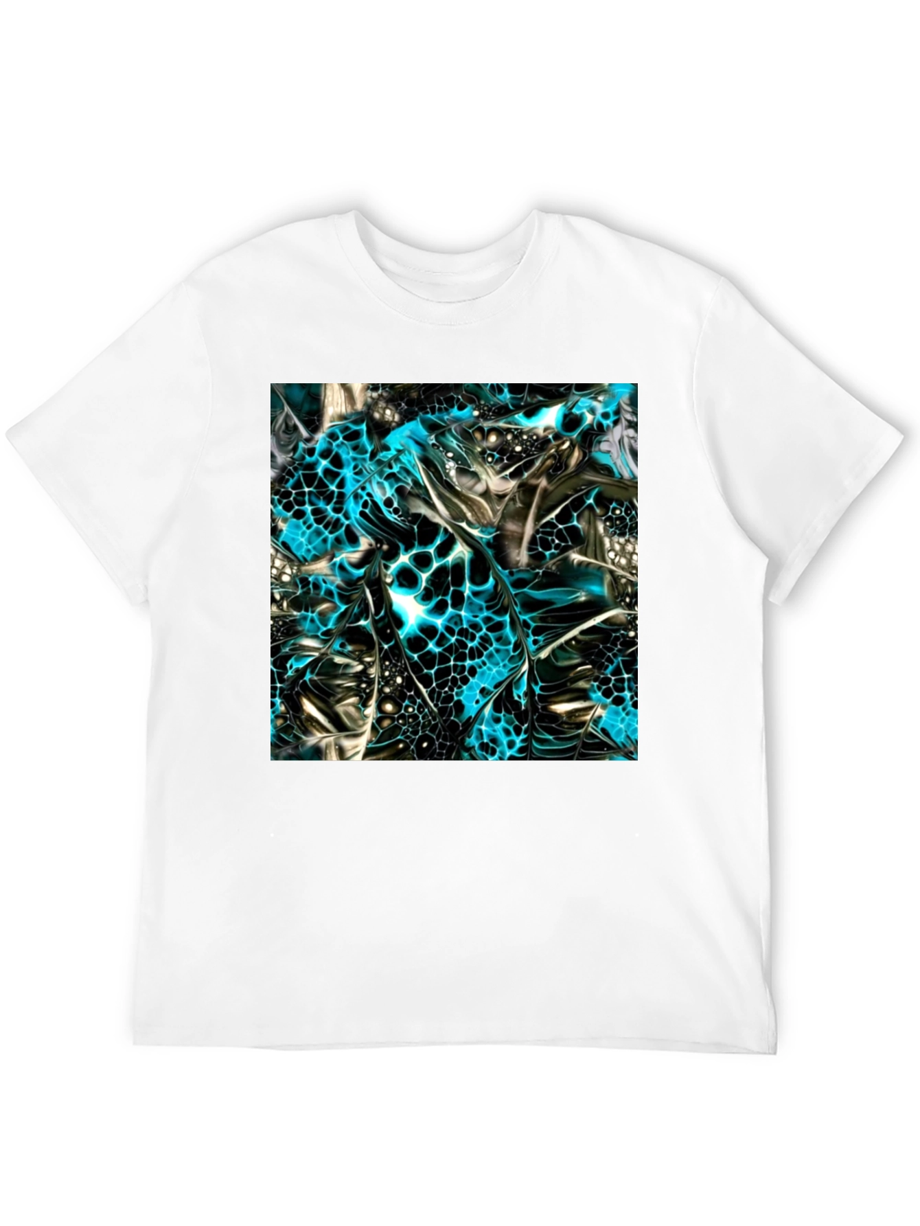 Abstract Art Print Black Crew Neck T-Shirt