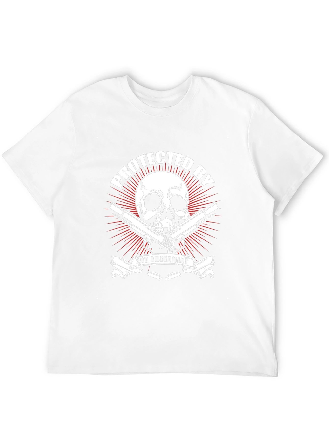 Protected By 2nd Amendment Skull Graphic Tee