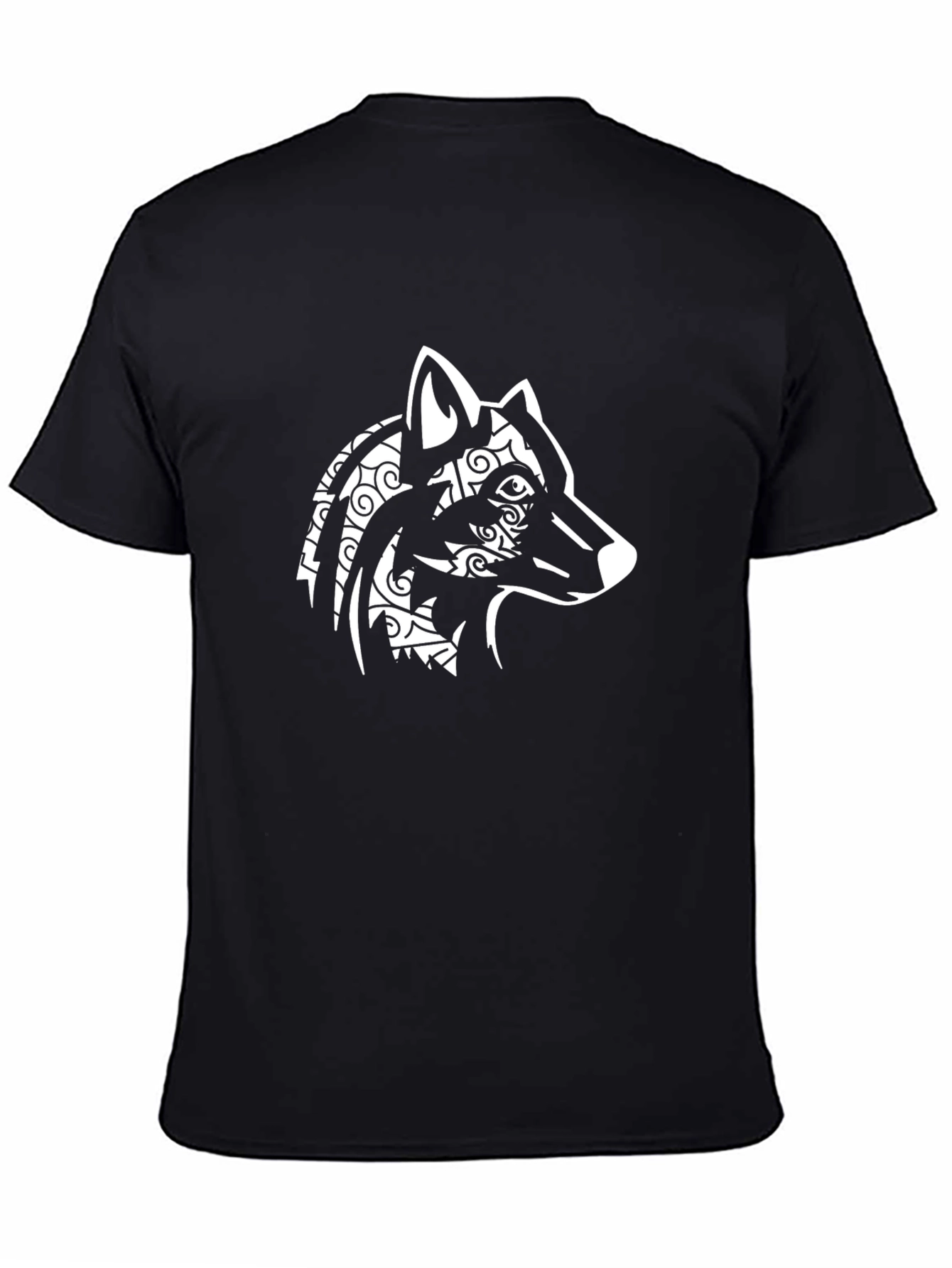 Wolf Graphic Tee - Black Cotton T-Shirt