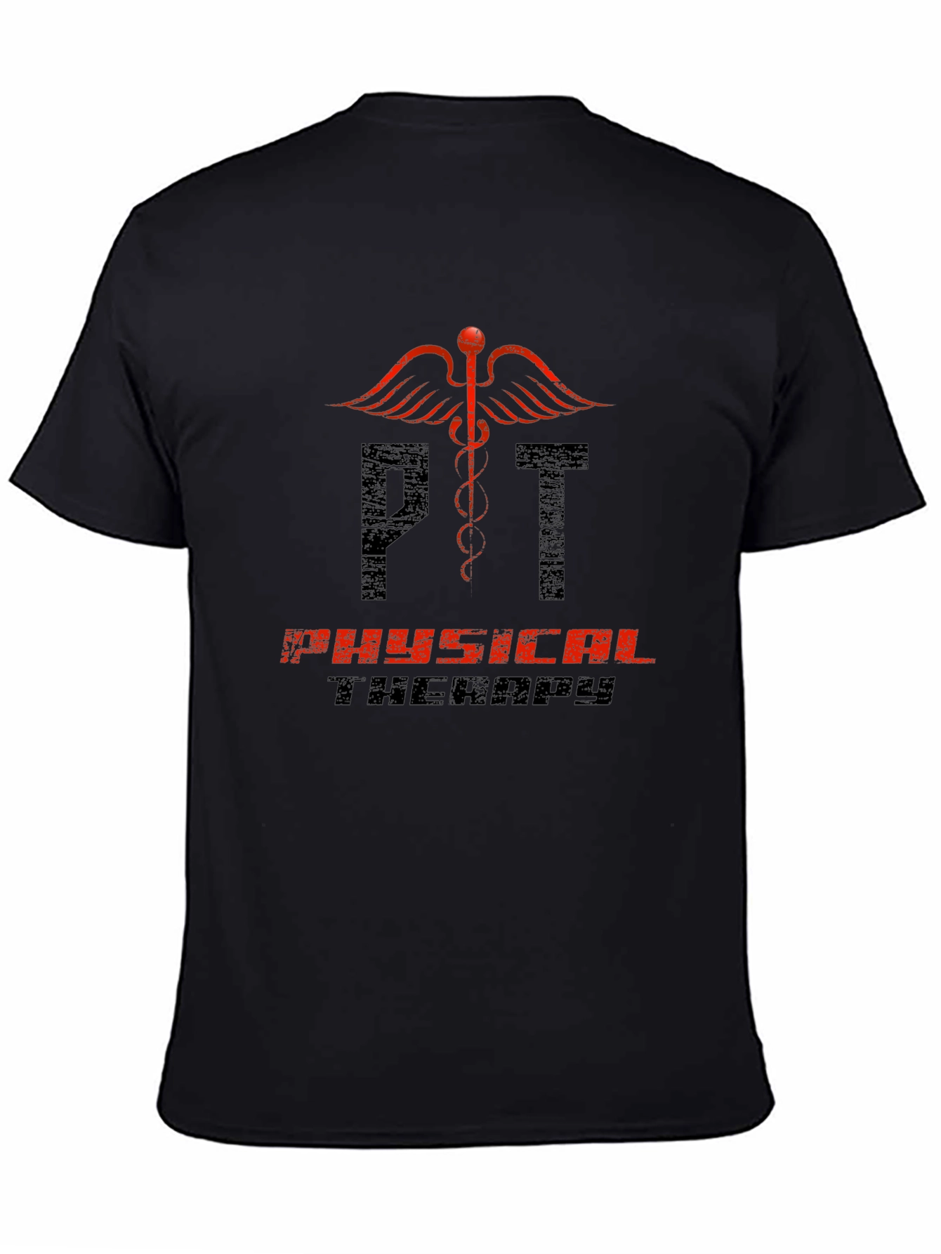 PT Physical Therapy Caduceus Black T-Shirt