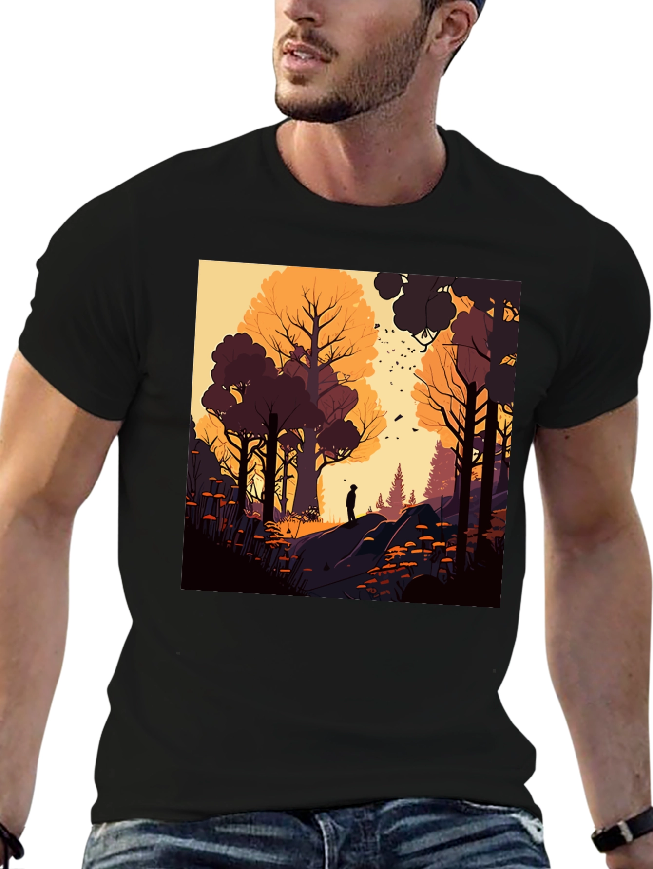 Artistic Forest Graphic T-Shirt - Stylish Nature Tee
