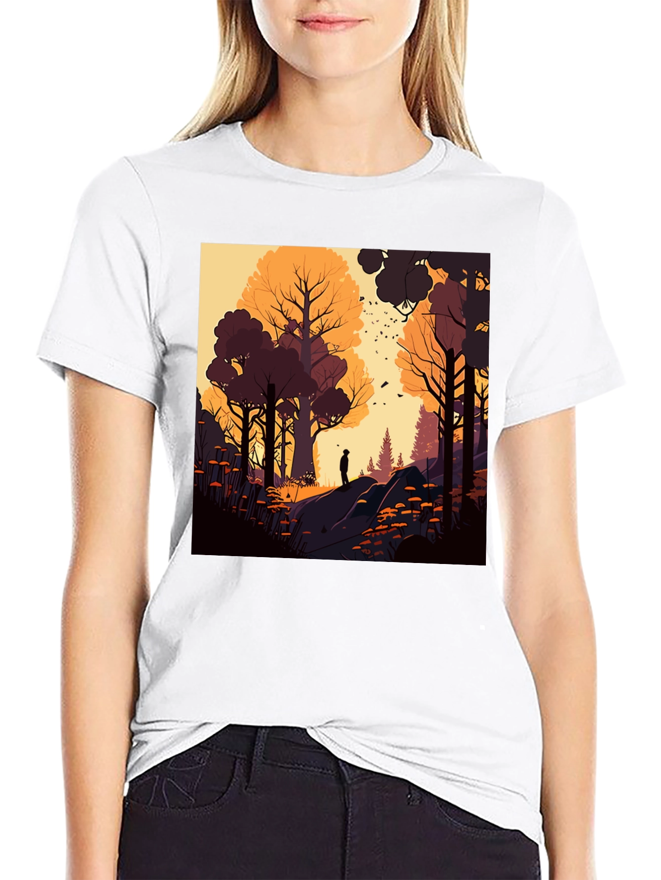 Artistic Forest Graphic T-Shirt - Stylish Nature Tee