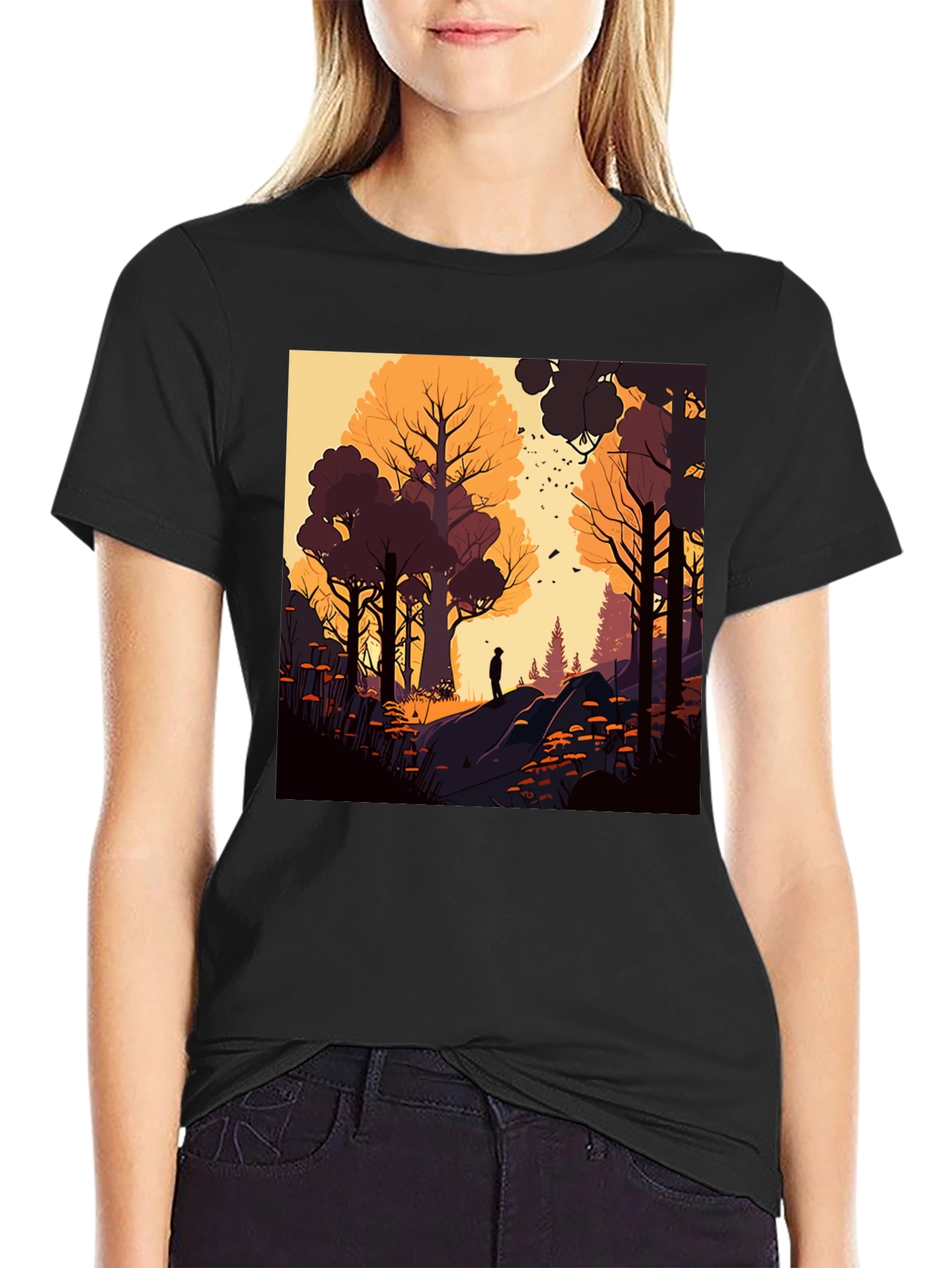 Artistic Forest Graphic T-Shirt - Stylish Nature Tee