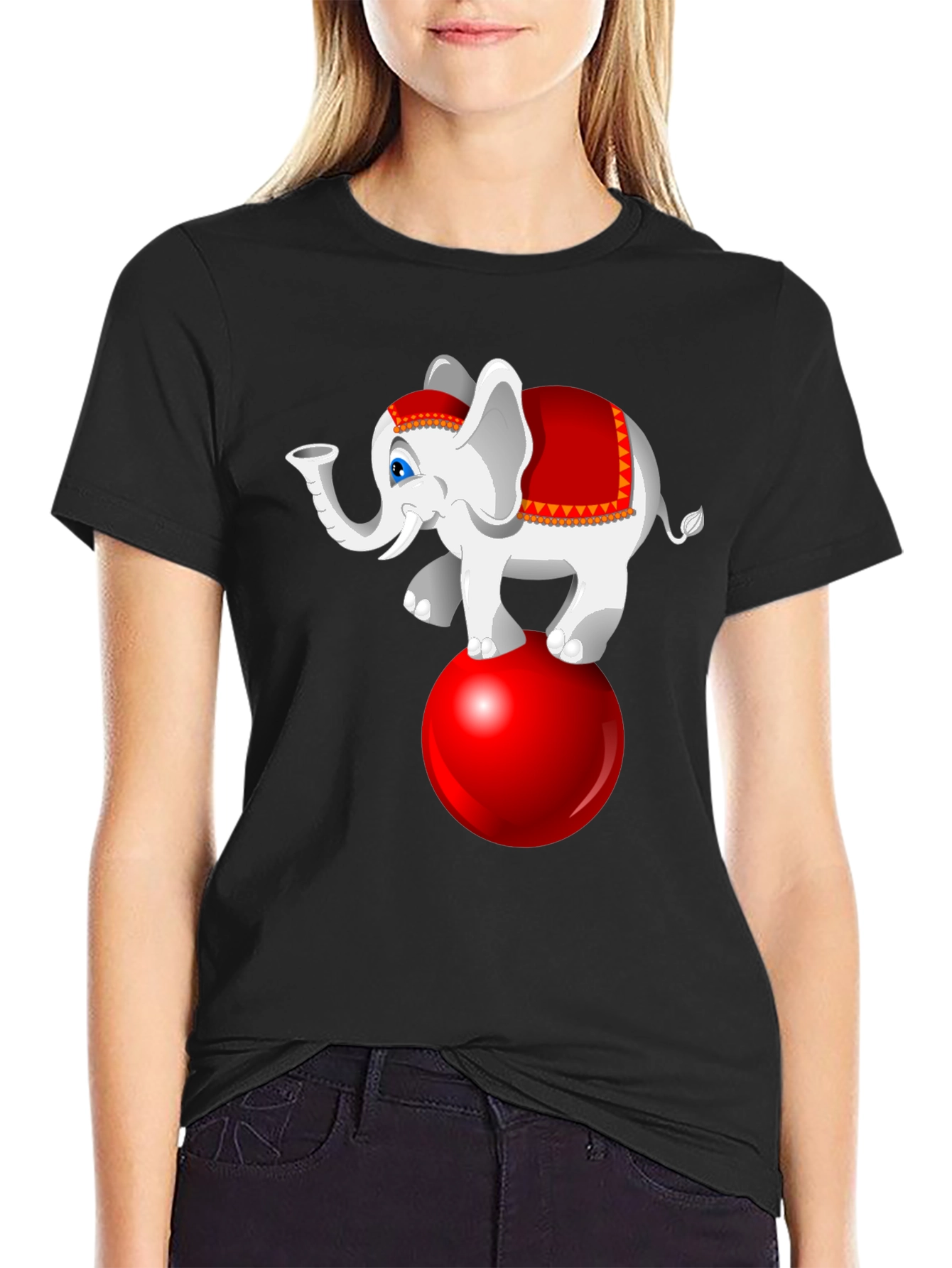 Circus Elephant on Ball Graphic Tee