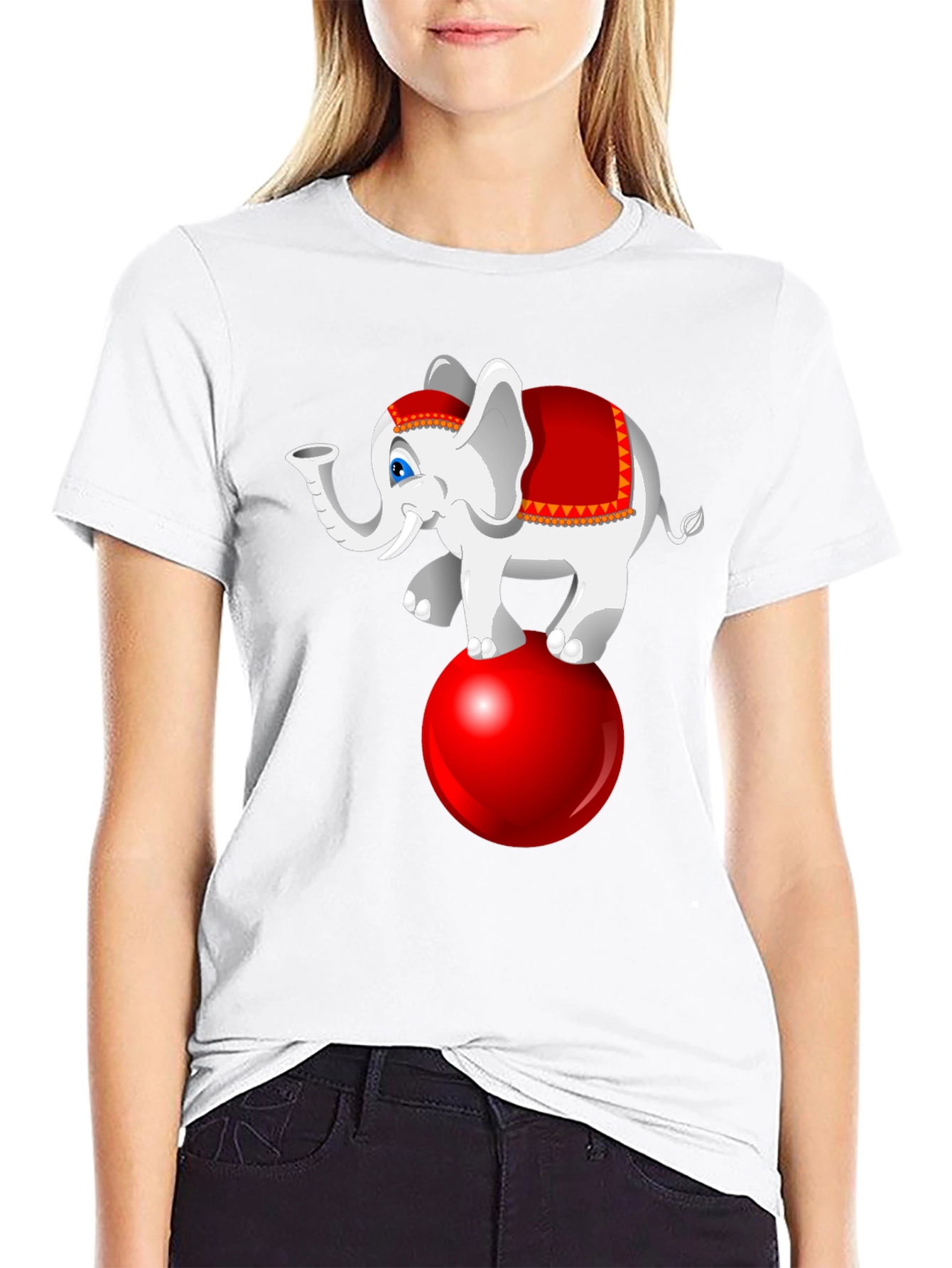 Circus Elephant on Ball Graphic Tee